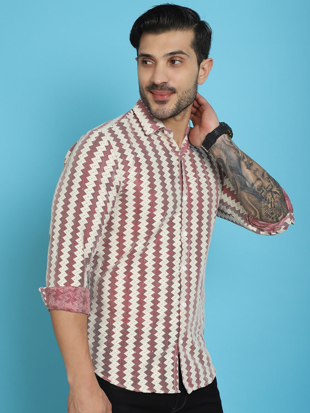 Woven Design Cotton Shirt for Men