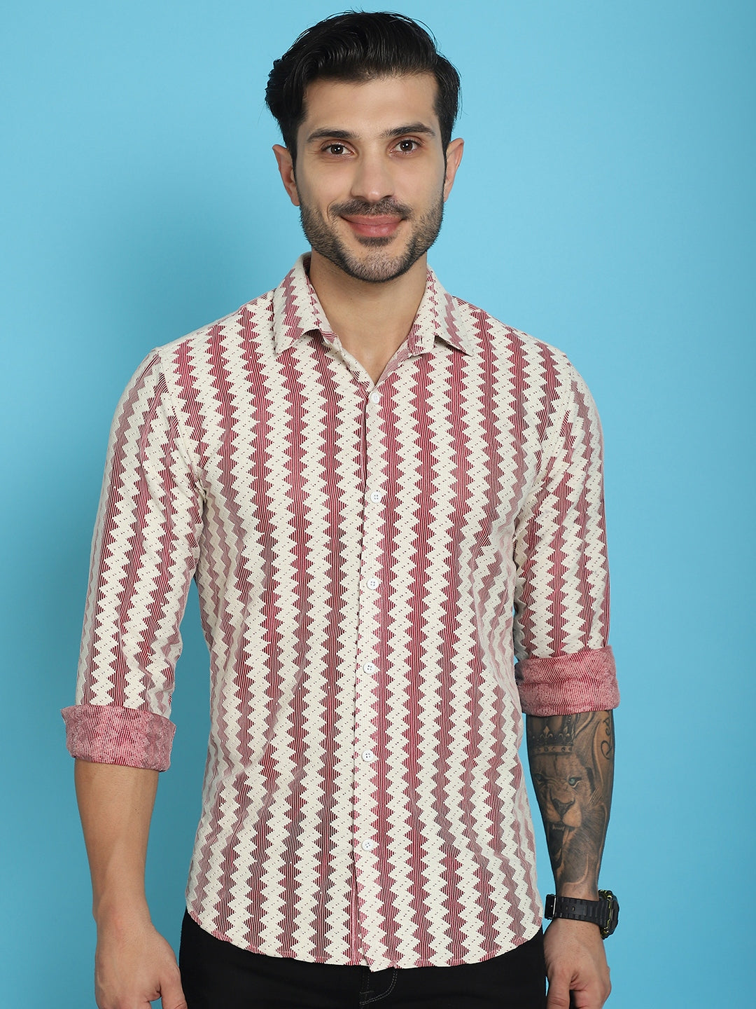 Woven Design Cotton Shirt for Men