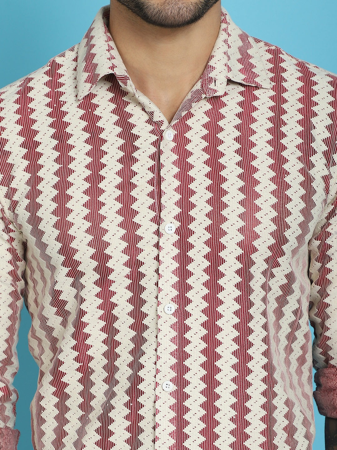 Woven Design Cotton Shirt for Men