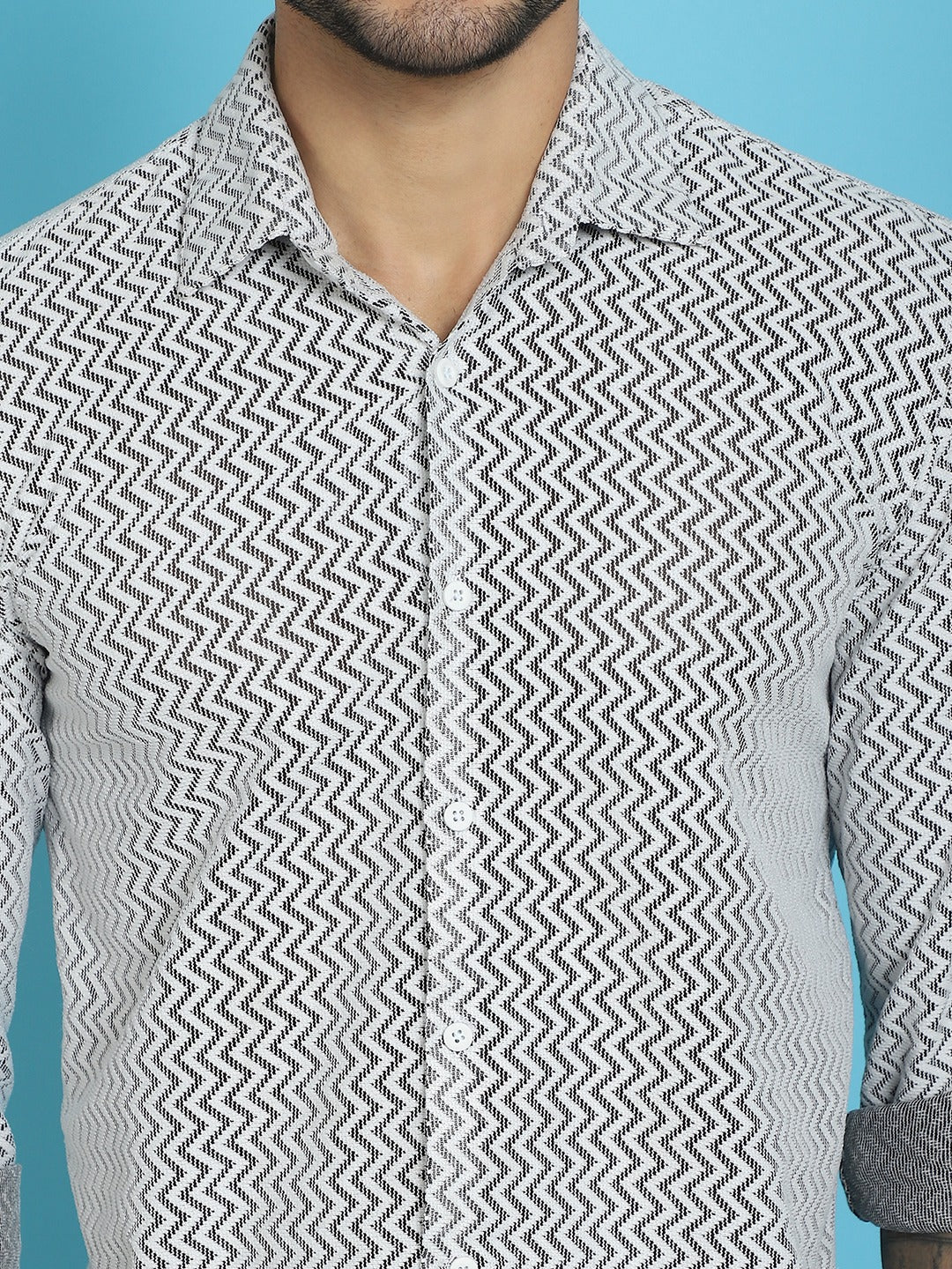 Woven Design Cotton Shirt for Men