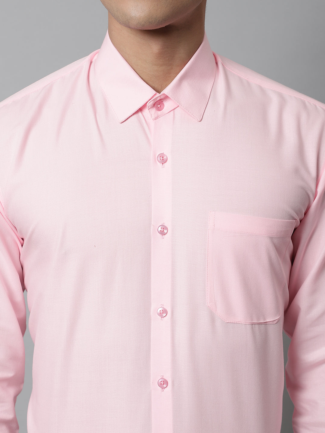 Indian Needle Men's Cotton Solid Light Pink Formal Shirt's ( SF 361Light-Pink )