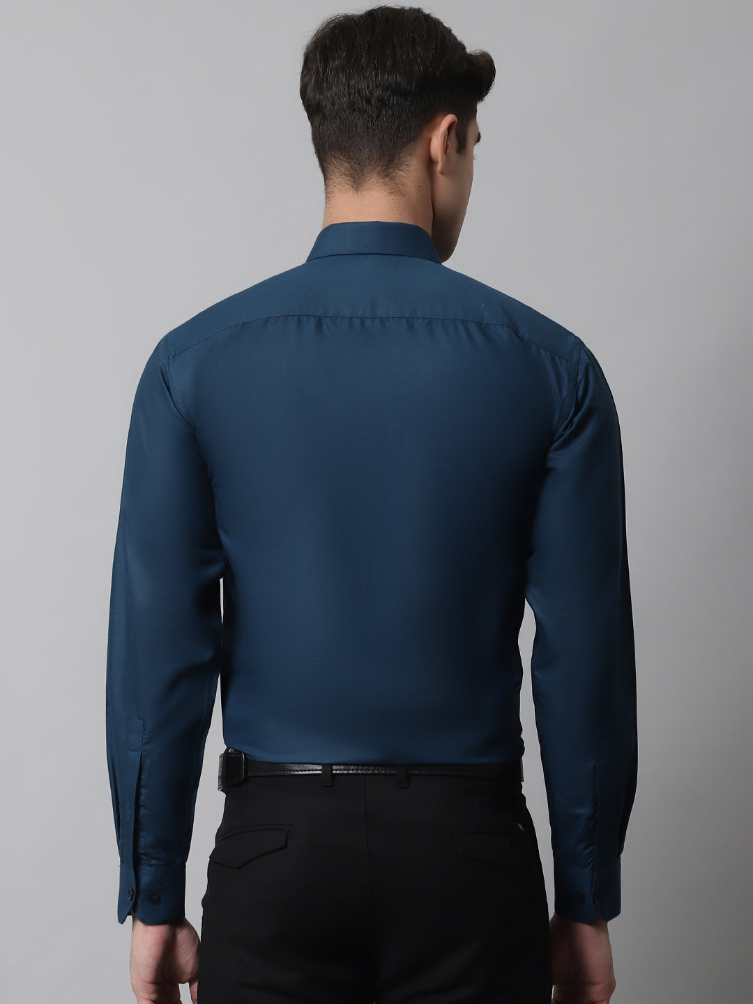 Indian Needle Men's Cotton Solid Teal Blue Formal Shirt's ( SF 361Teal )