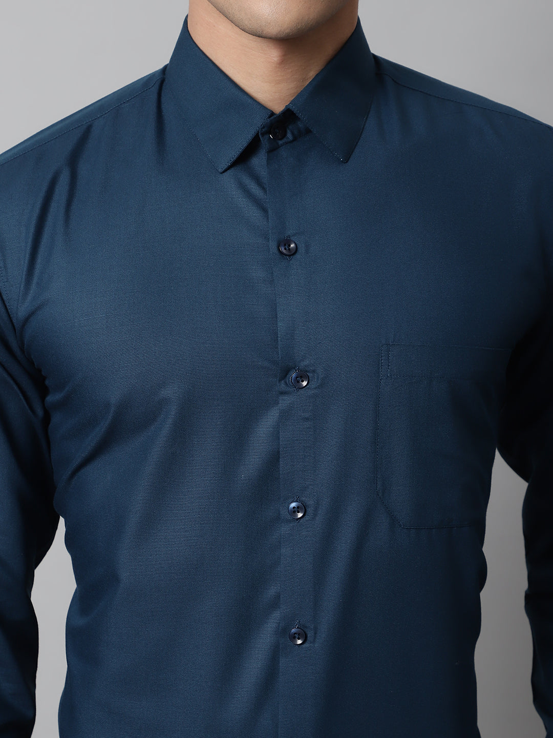 Indian Needle Men's Cotton Solid Teal Blue Formal Shirt's ( SF 361Teal )
