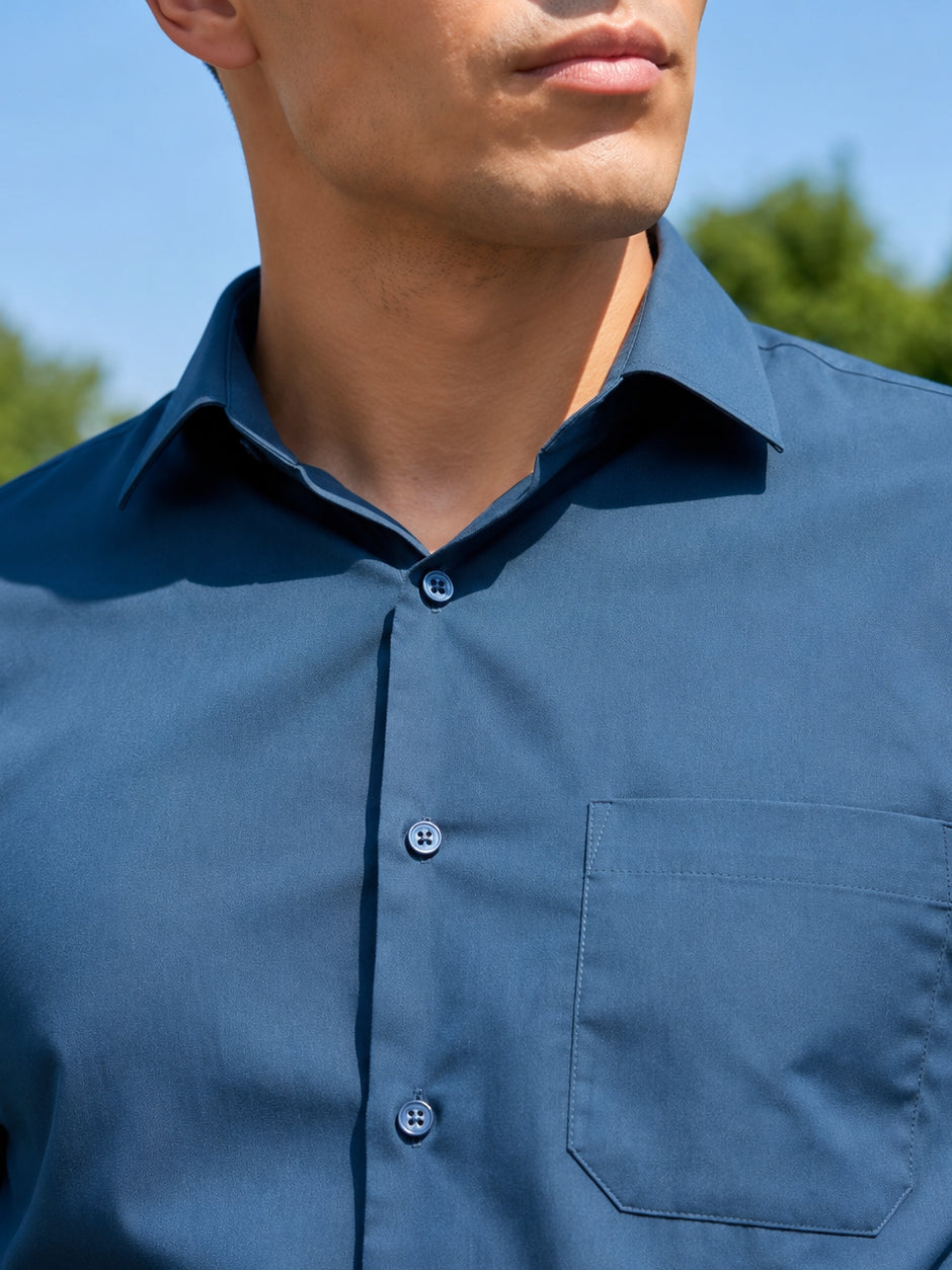 Cotton Solid Casual Shirt for Mens. ( RDSH 361Teal )