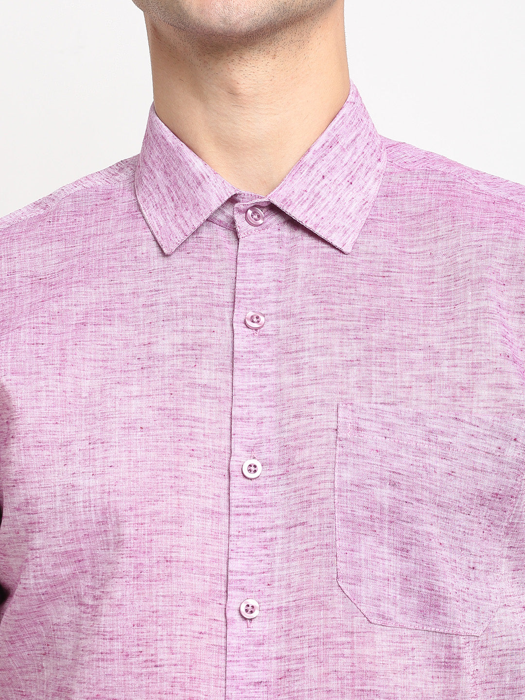 Indian Needle Purple Men's Solid Cotton Half Sleeves Formal Shirt ( SF 783Purple )