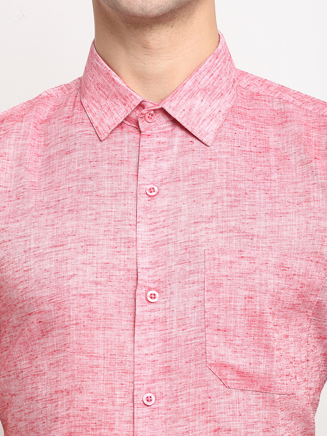 Indian Needle Red Men's Solid Cotton Half Sleeves Formal Shirt ( SF 783Red )