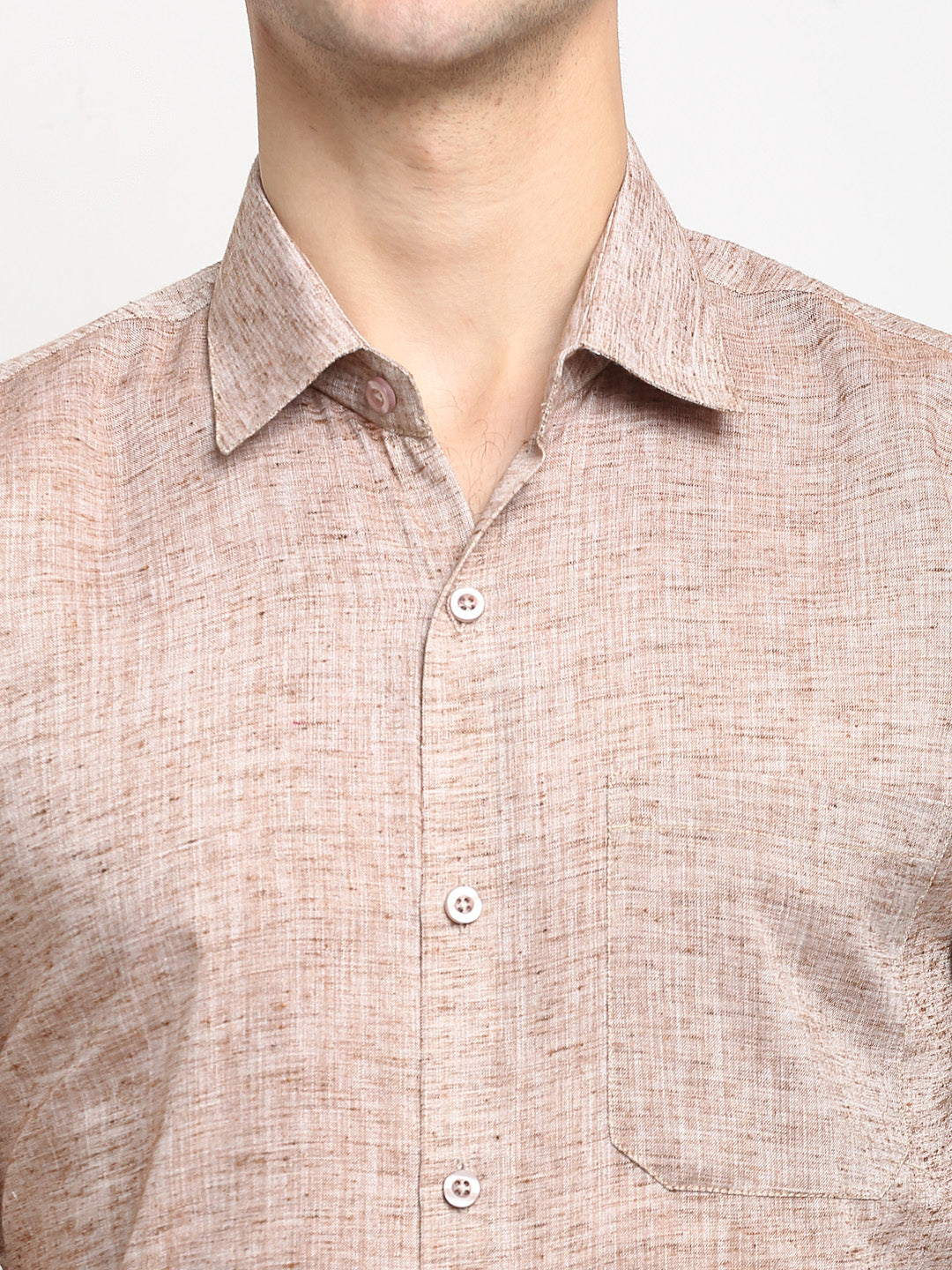 Indian Needle Rust Men's Solid Cotton Half Sleeves Formal Shirt ( SF 783Rust )