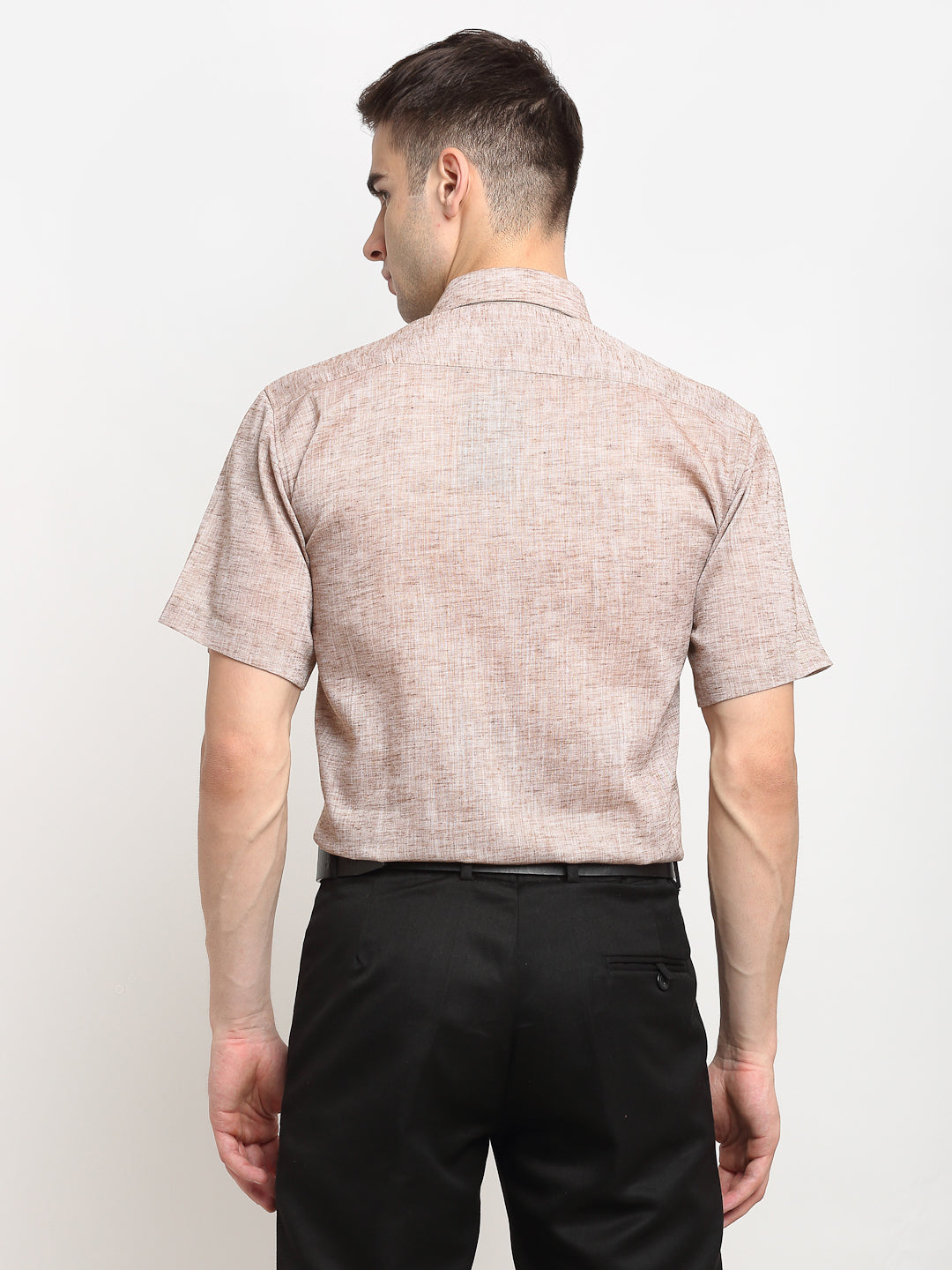Indian Needle Rust Men's Solid Cotton Half Sleeves Formal Shirt ( SF 783Rust )