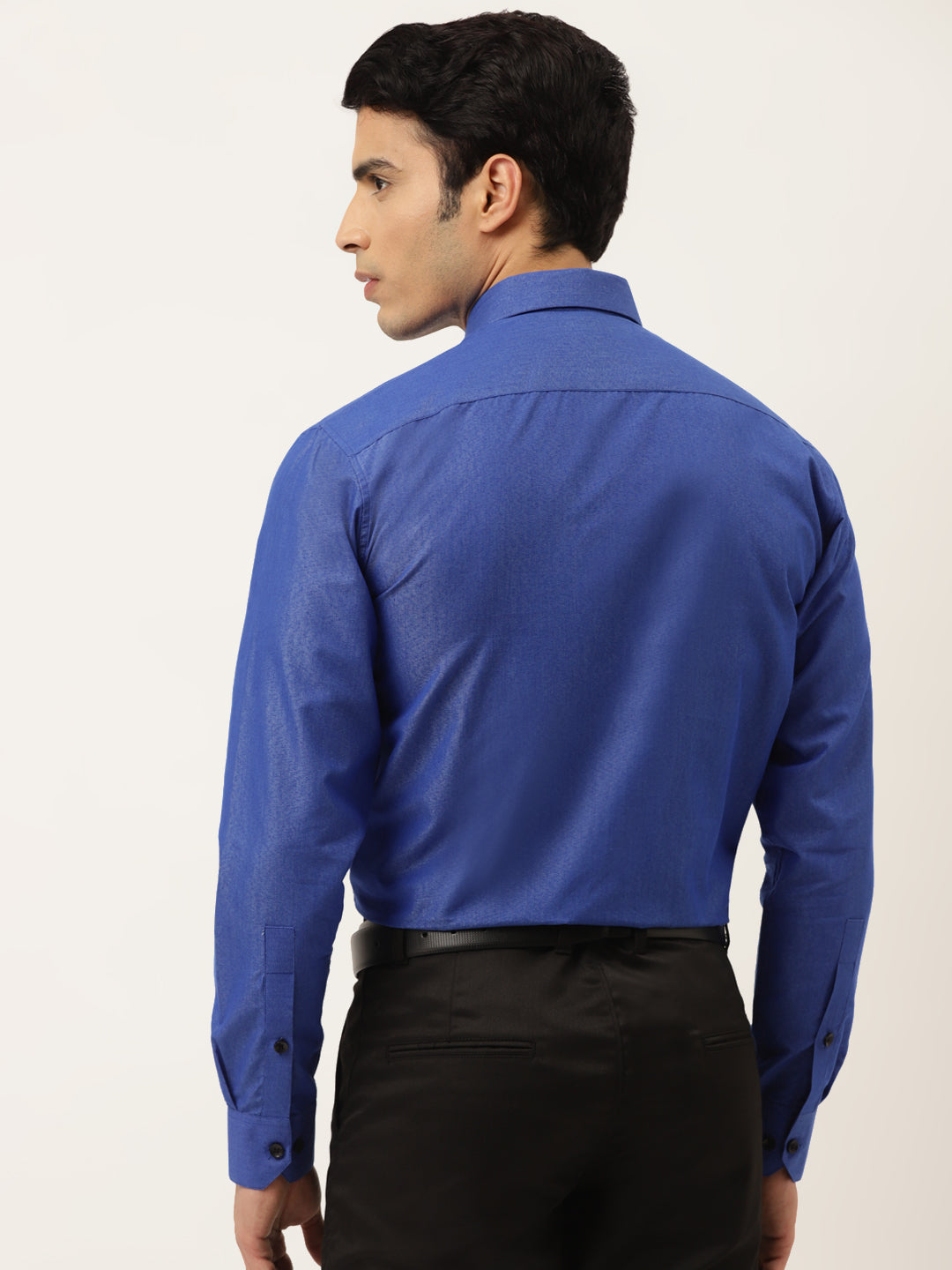 Indian Needle Men's Solid Formal Cotton Shirt ( SF 788Blue )