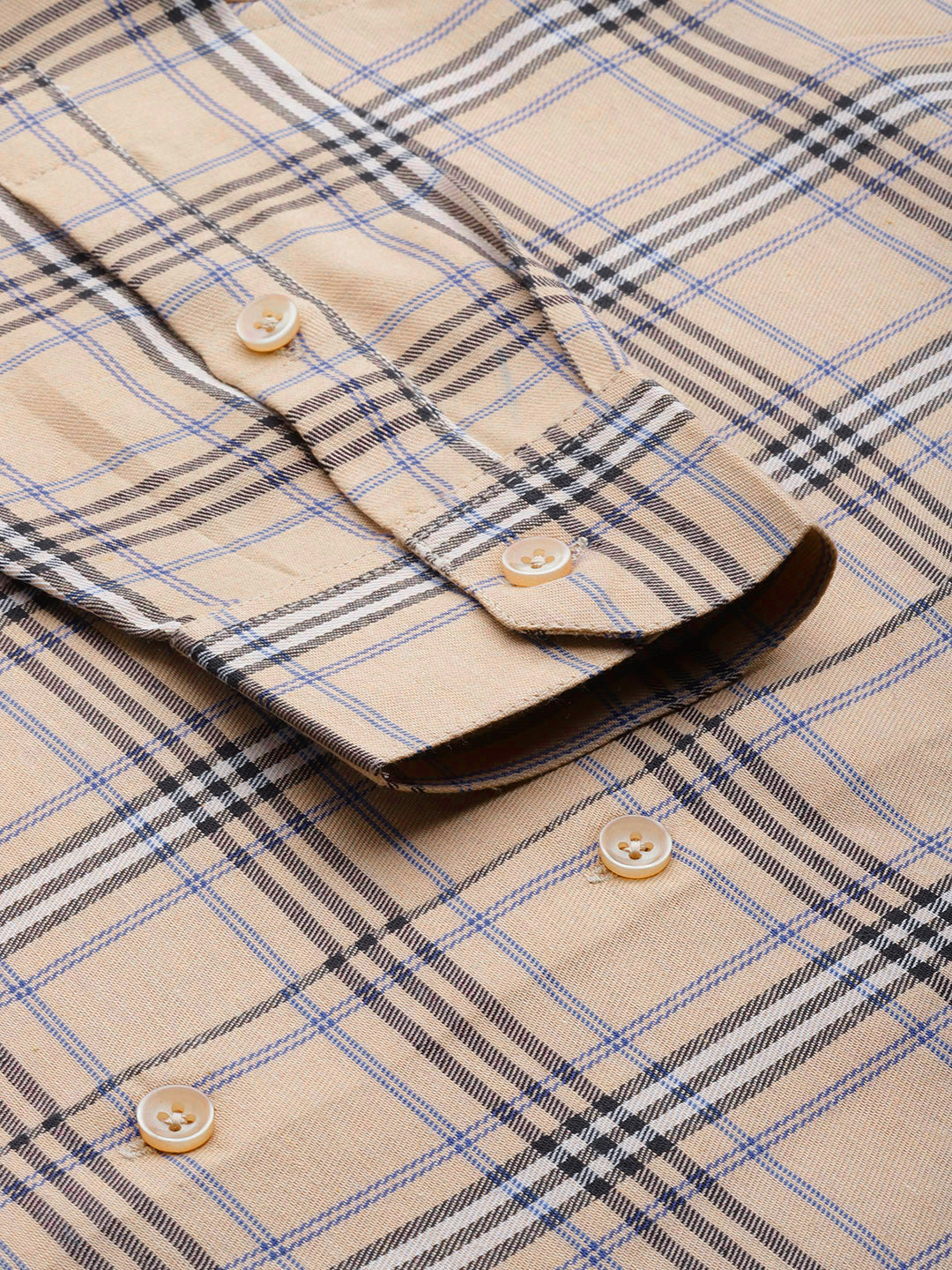 Indian Needle Men's Cotton Checked Formal Shirts ( SF 793Brown )