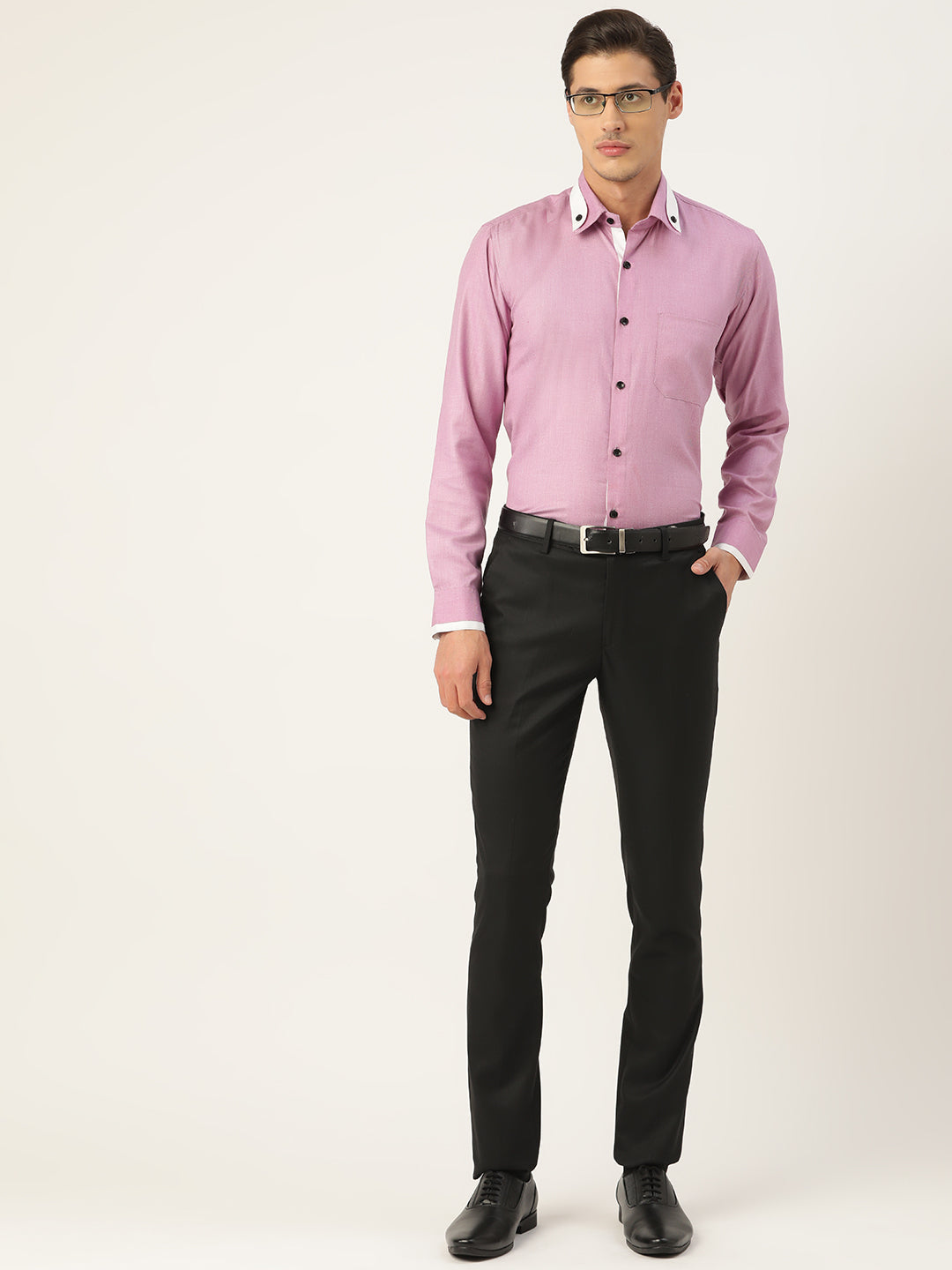 Indian Needle Men's Cotton Solid Formal Shirts ( SF 796Purple )