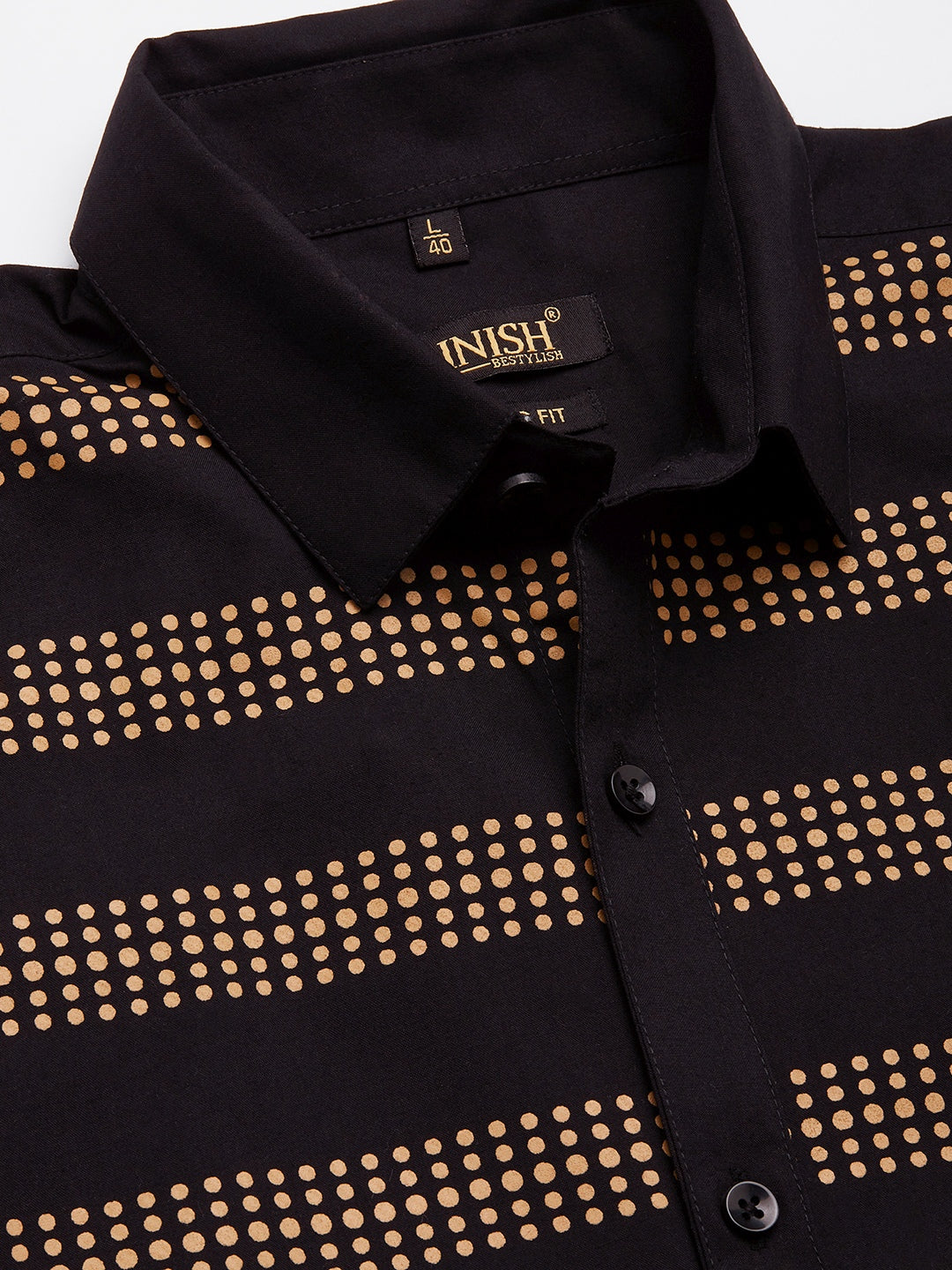 Indian Needle Men's Cotton Printed Formal Shirts ( SF 805Black )
