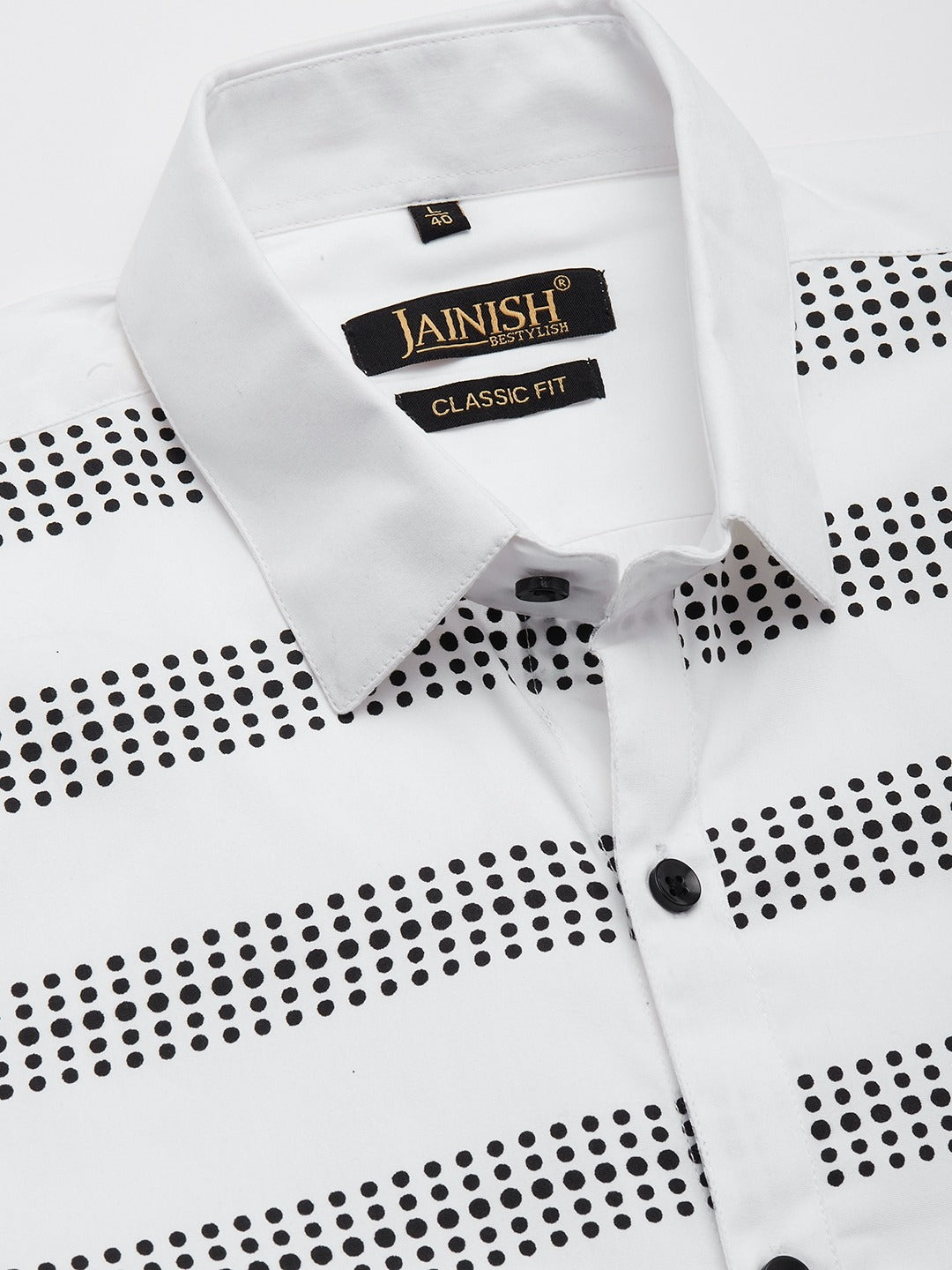 Indian Needle Men's Cotton Printed Formal Shirts ( SF 805White )