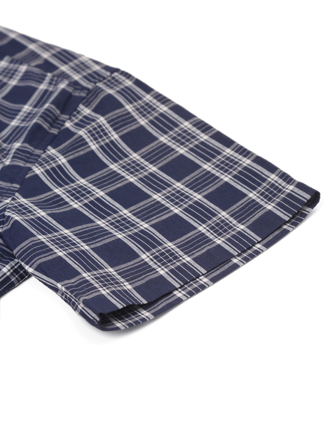 Indian Needle Men's Cotton Checked Half Sleeve Formal Shirts ( SF 808Blue )