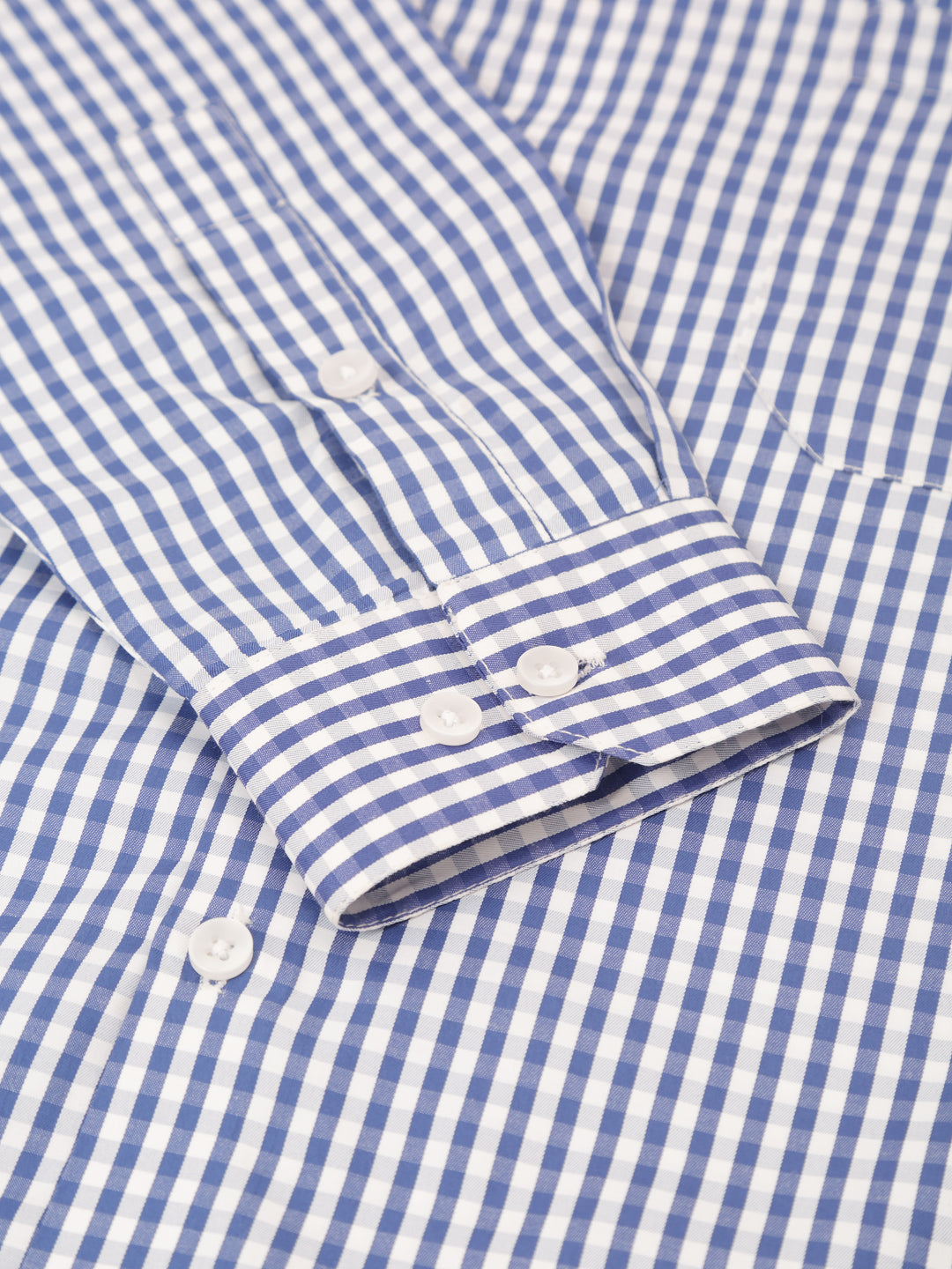 Indian Needle Men's Cotton Checked Button Down Collar Formal Shirts ( SF 810Blue )