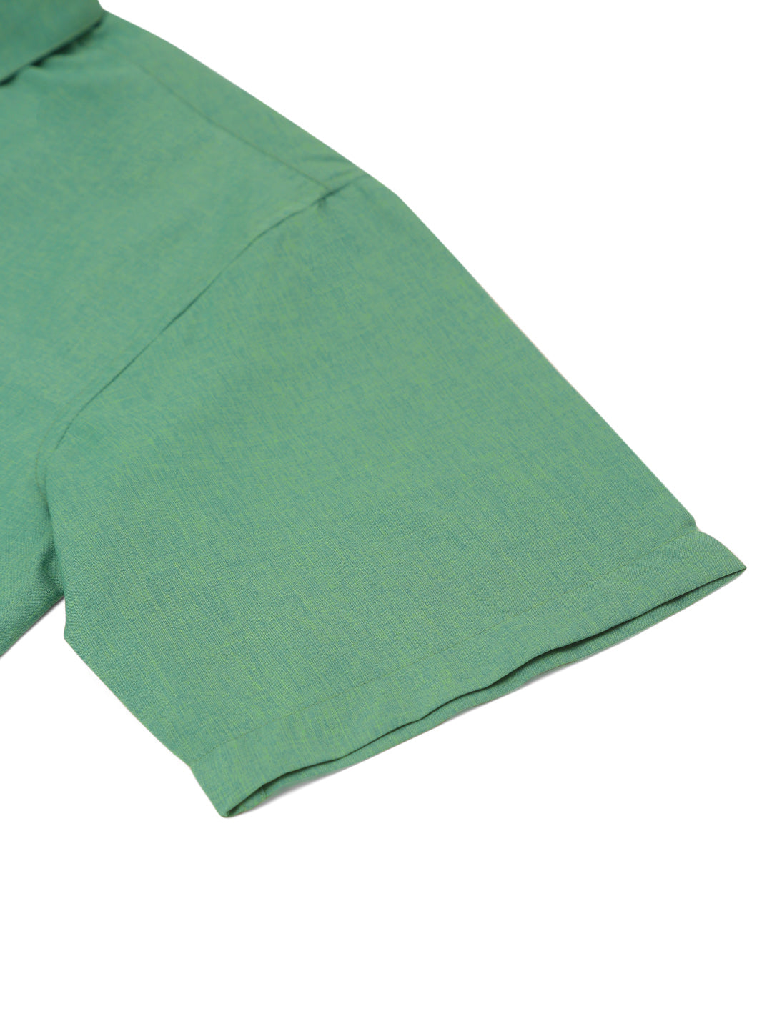 Indian Needle Men's Cotton Solid Half Sleeve Formal Shirts ( SF 811Green )