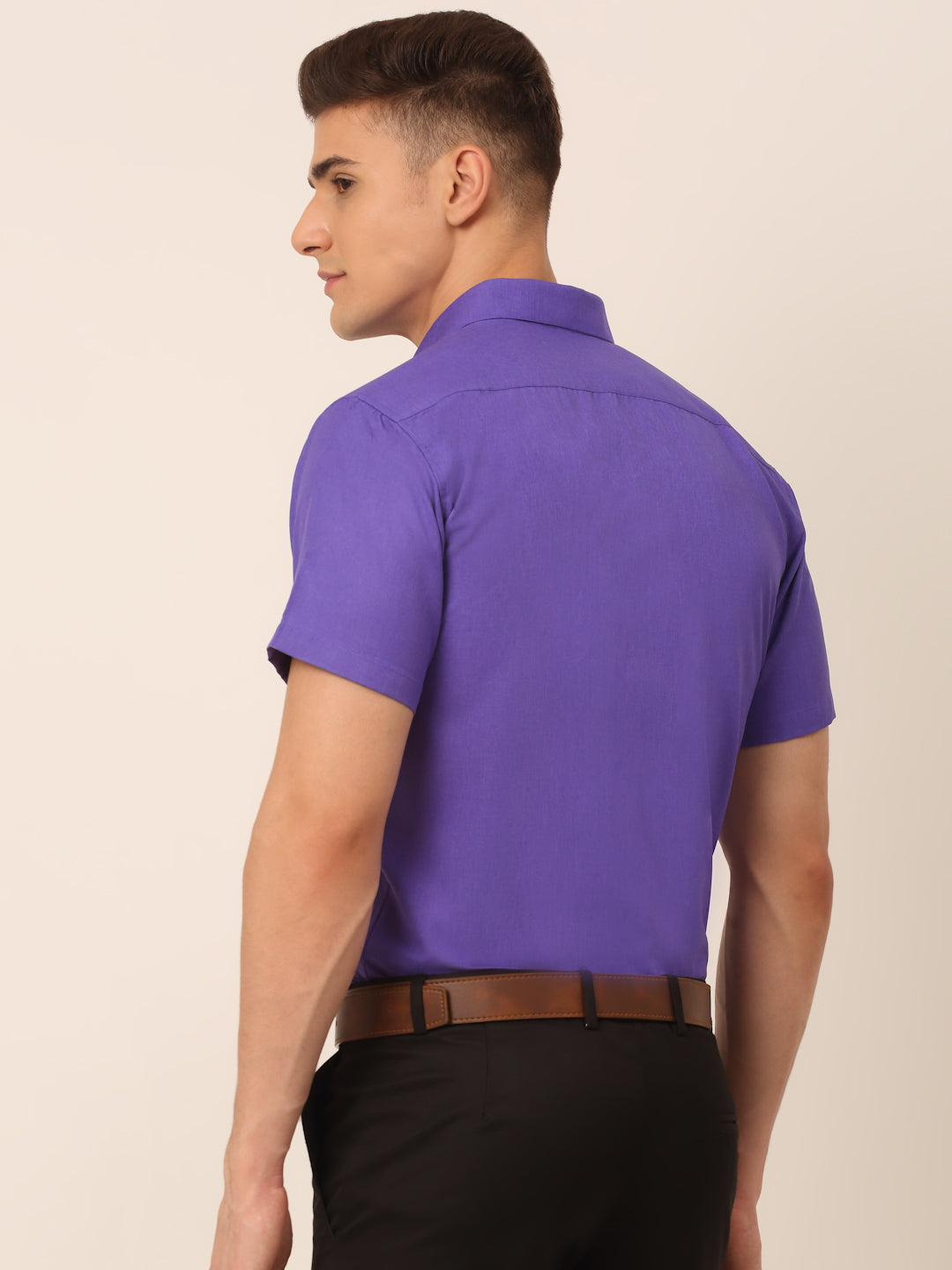 Men's Cotton Solid Half Sleeves Formal Shirt