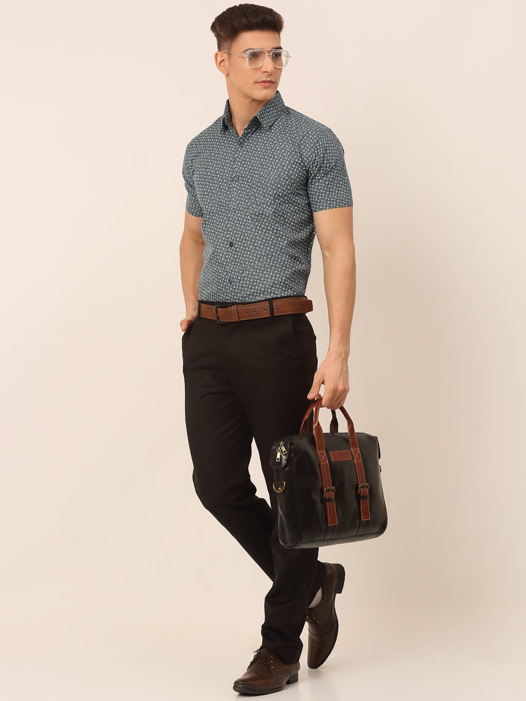 Indian Needle Men's Cotton Printed Formal Shirts
