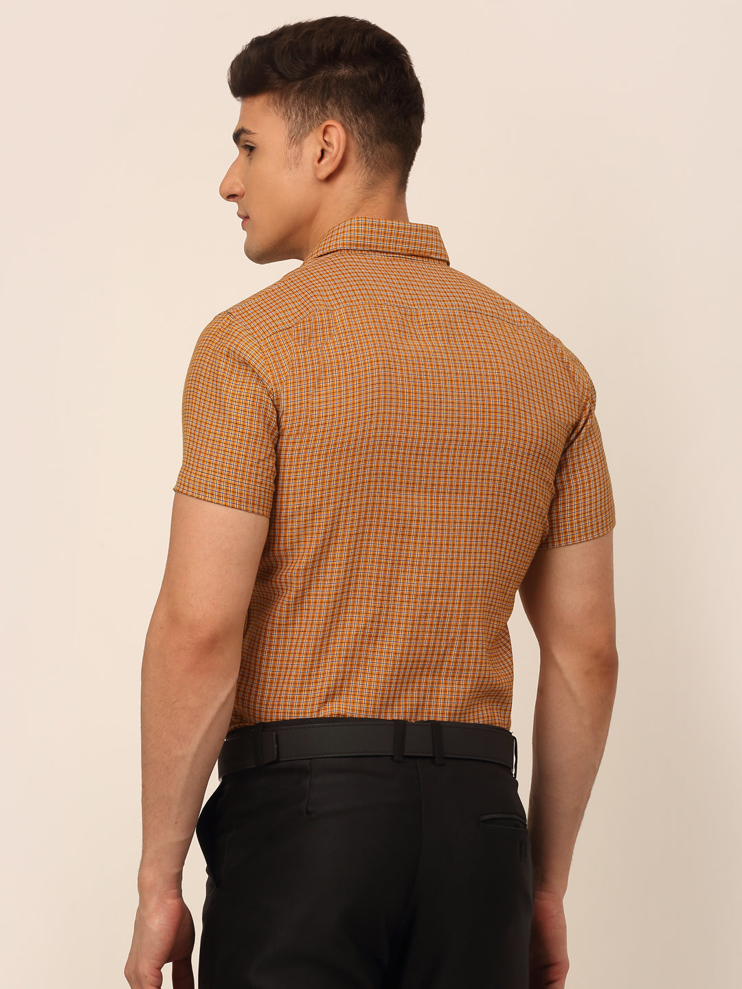 Indian Needle Mens Brought Checked Formal shirts.