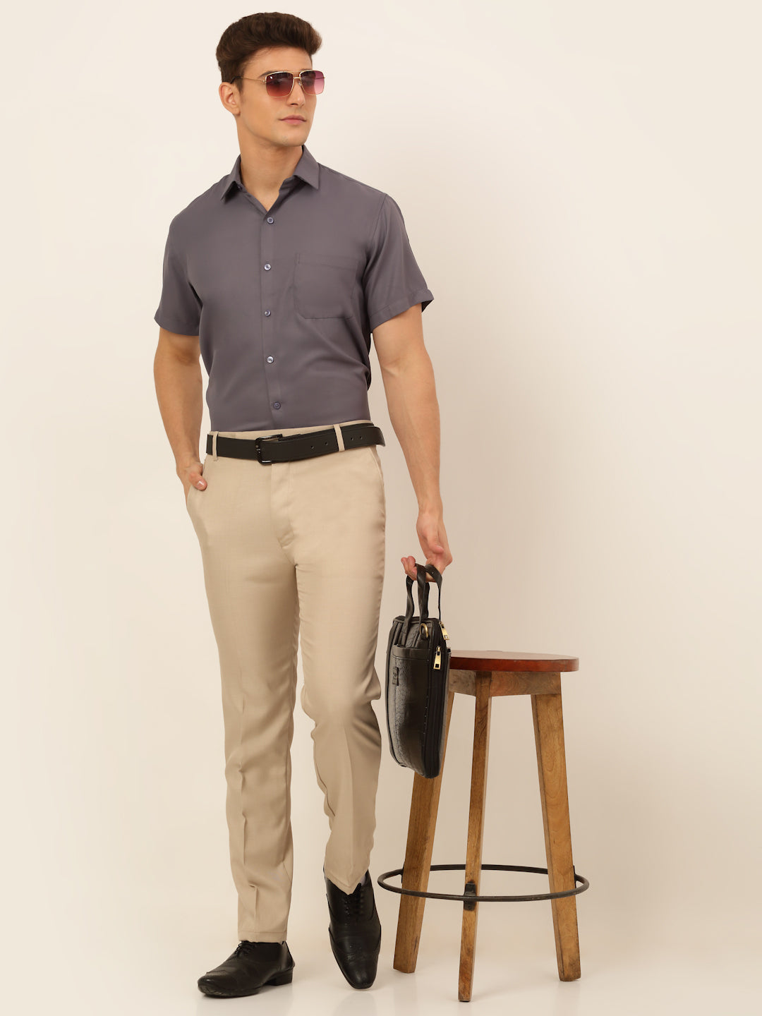 Indian Needle Men's Cotton Solid Formal Shirt's