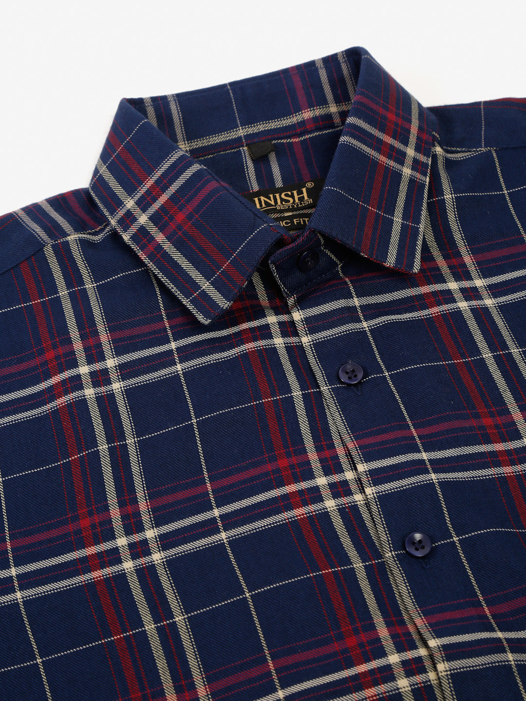 Men's Navy Half Sleeve Checked Formal Shirt