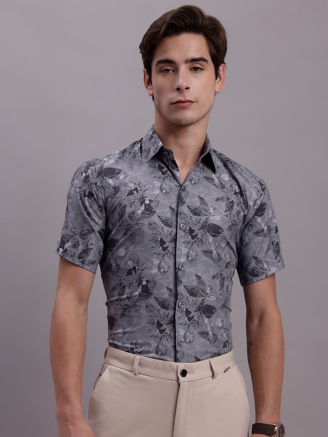 Men's Floral Printed Formal Shirt