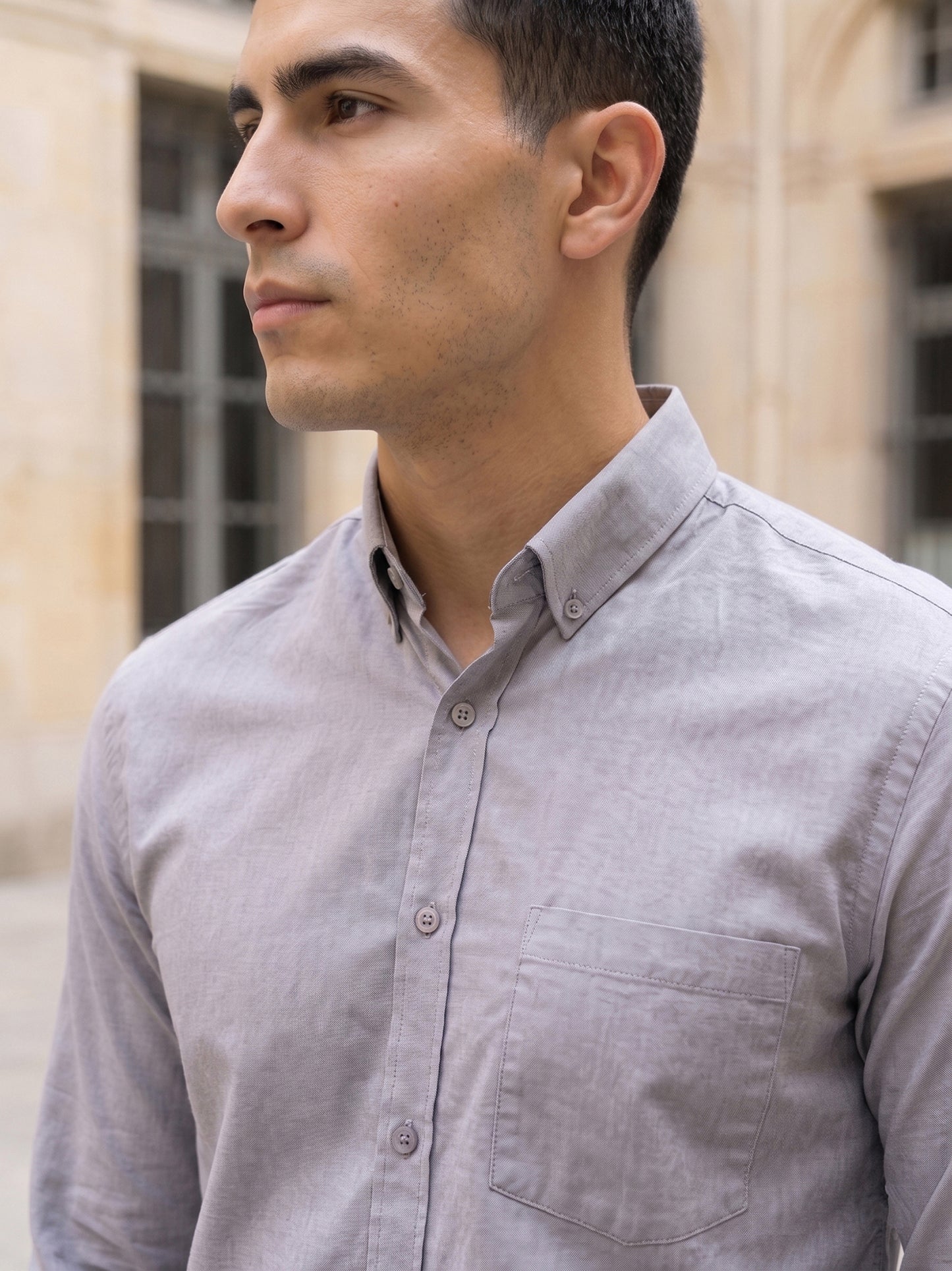 Men Regular Fit Solid Button-Down Collar Formal Shirt ( RDSH 9042Grey )