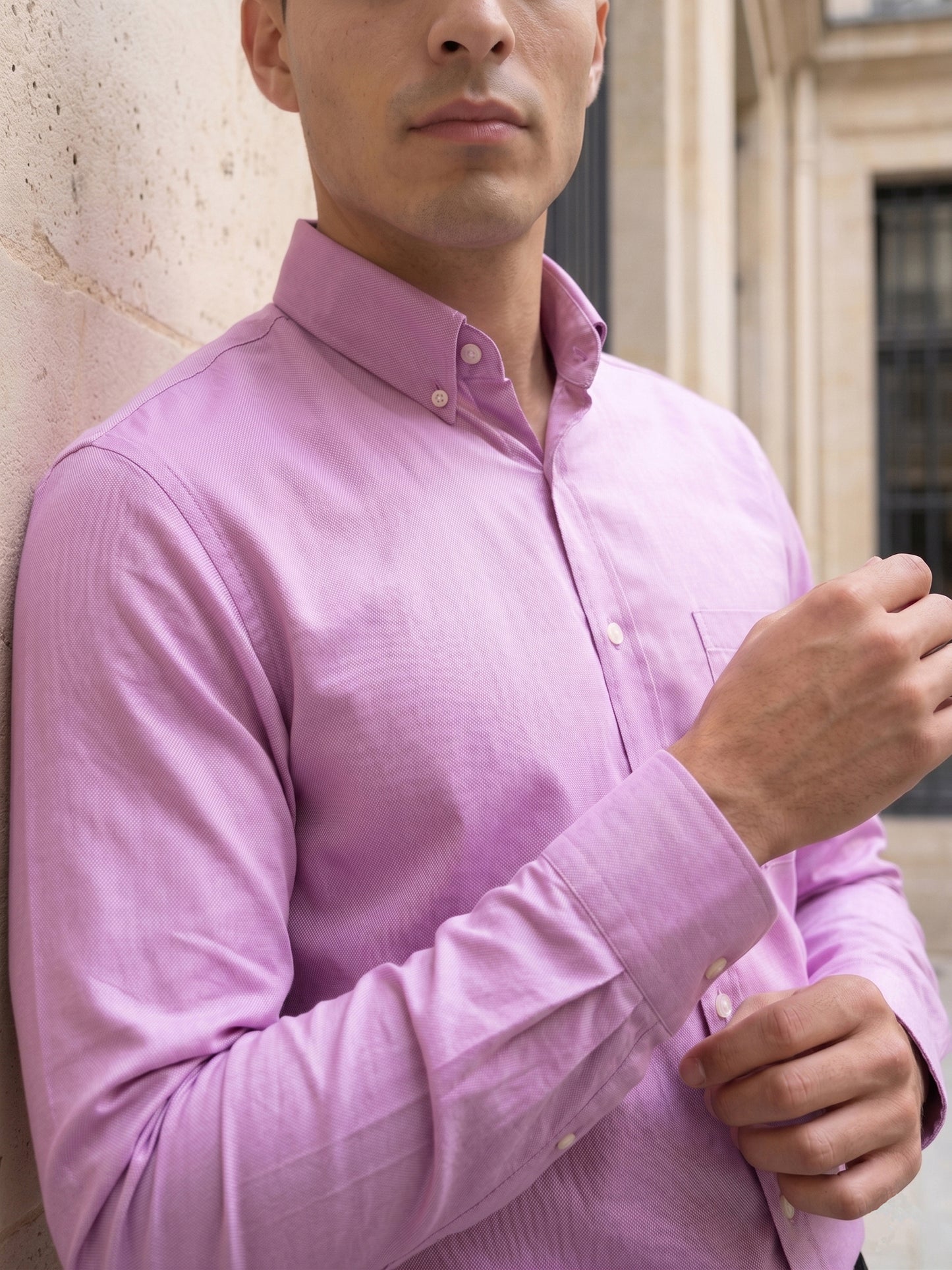 Men Regular Fit Solid Button-Down Collar Formal Shirt ( RDSH 9042Purple )