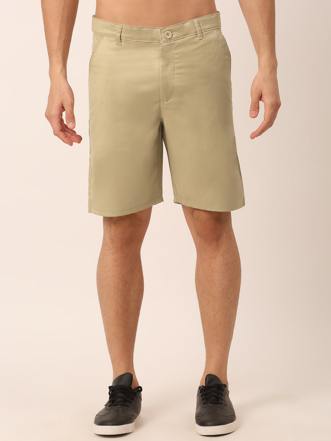 Indian Needle Men's Casual Cotton Solid Shorts ( SGP 153Beige )