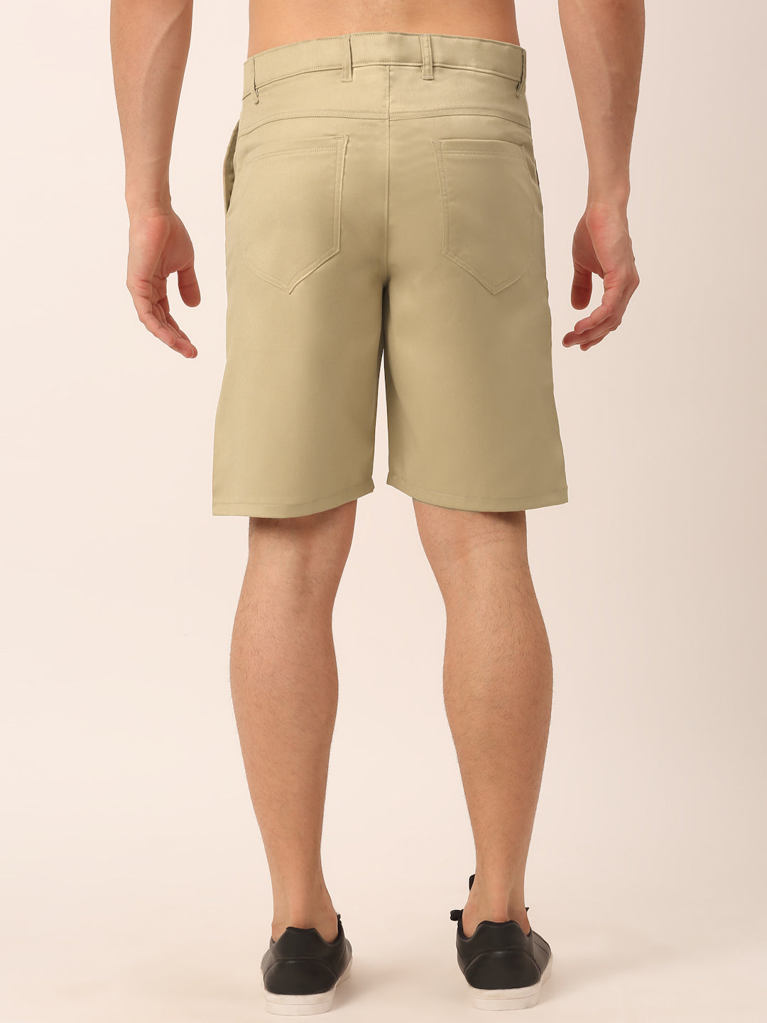 Indian Needle Men's Casual Cotton Solid Shorts ( SGP 153Beige )