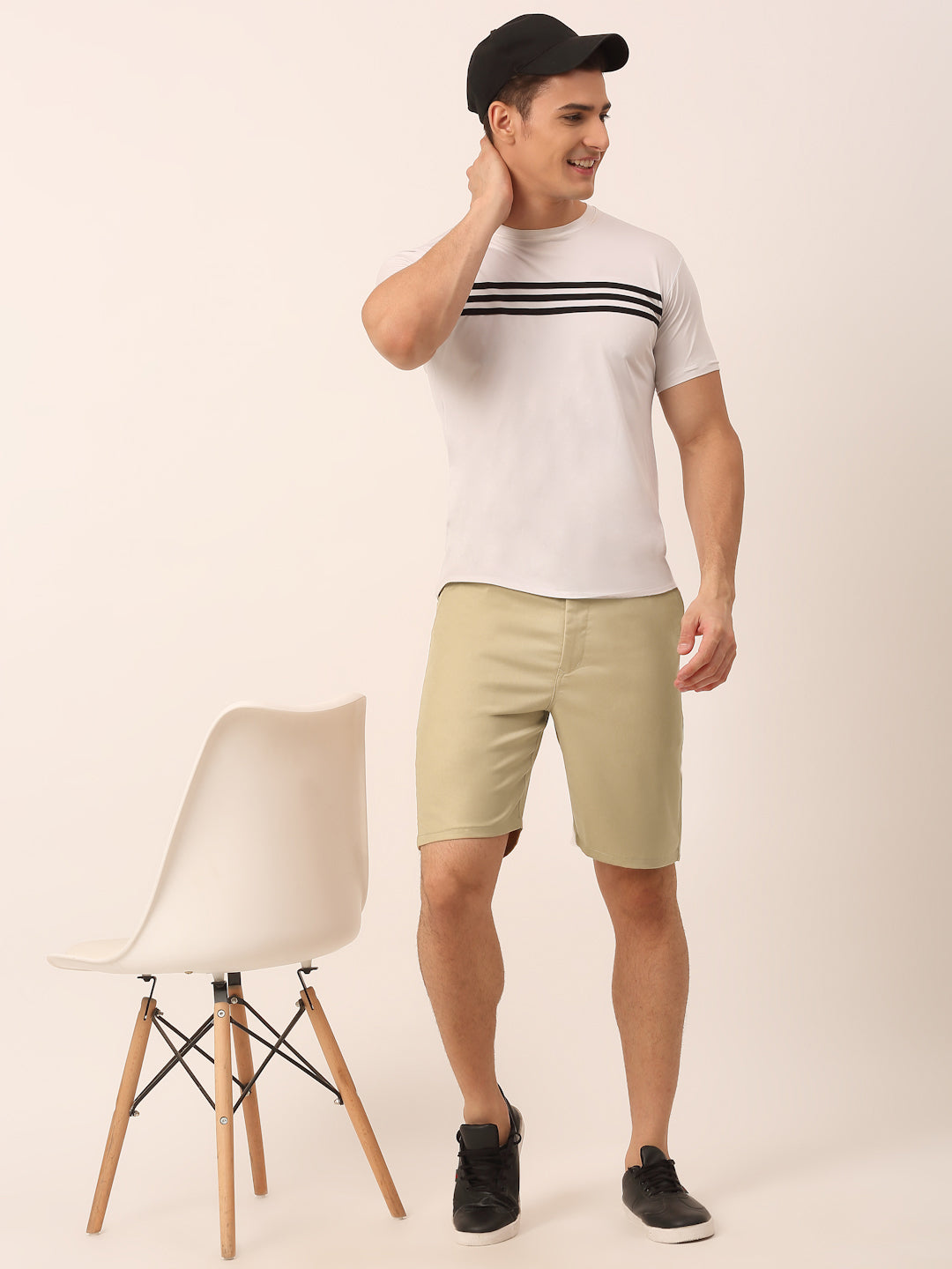 Indian Needle Men's Casual Cotton Solid Shorts ( SGP 153Beige )