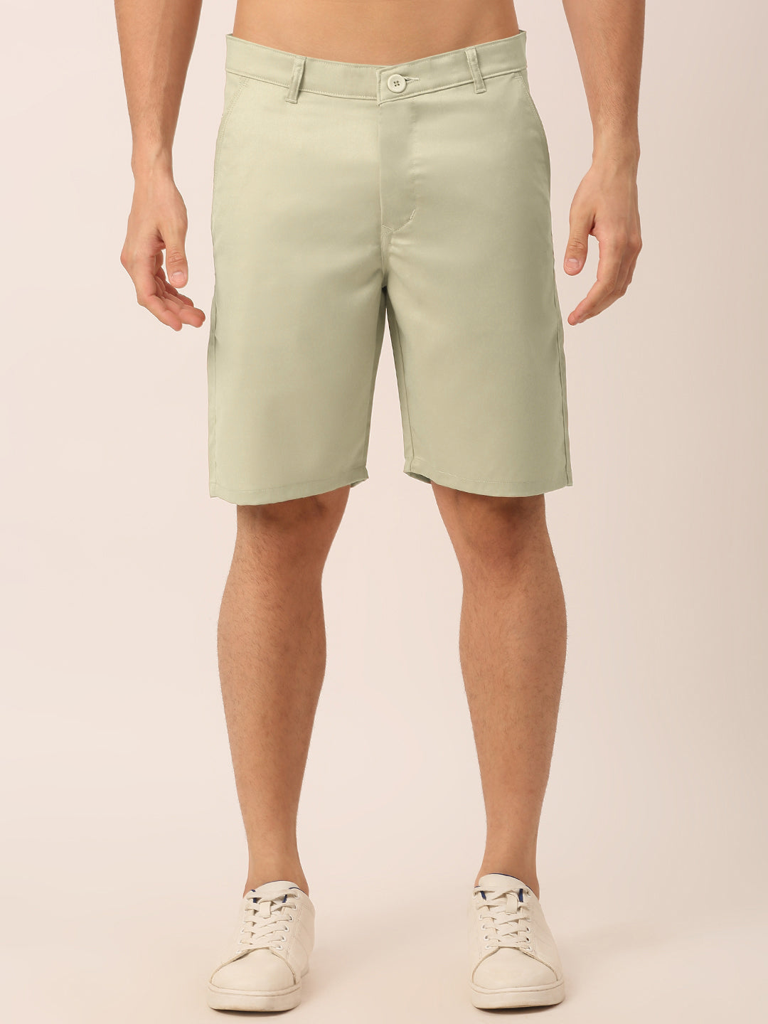 Indian Needle Men's Casual Cotton Solid Shorts ( SGP 153Cream )