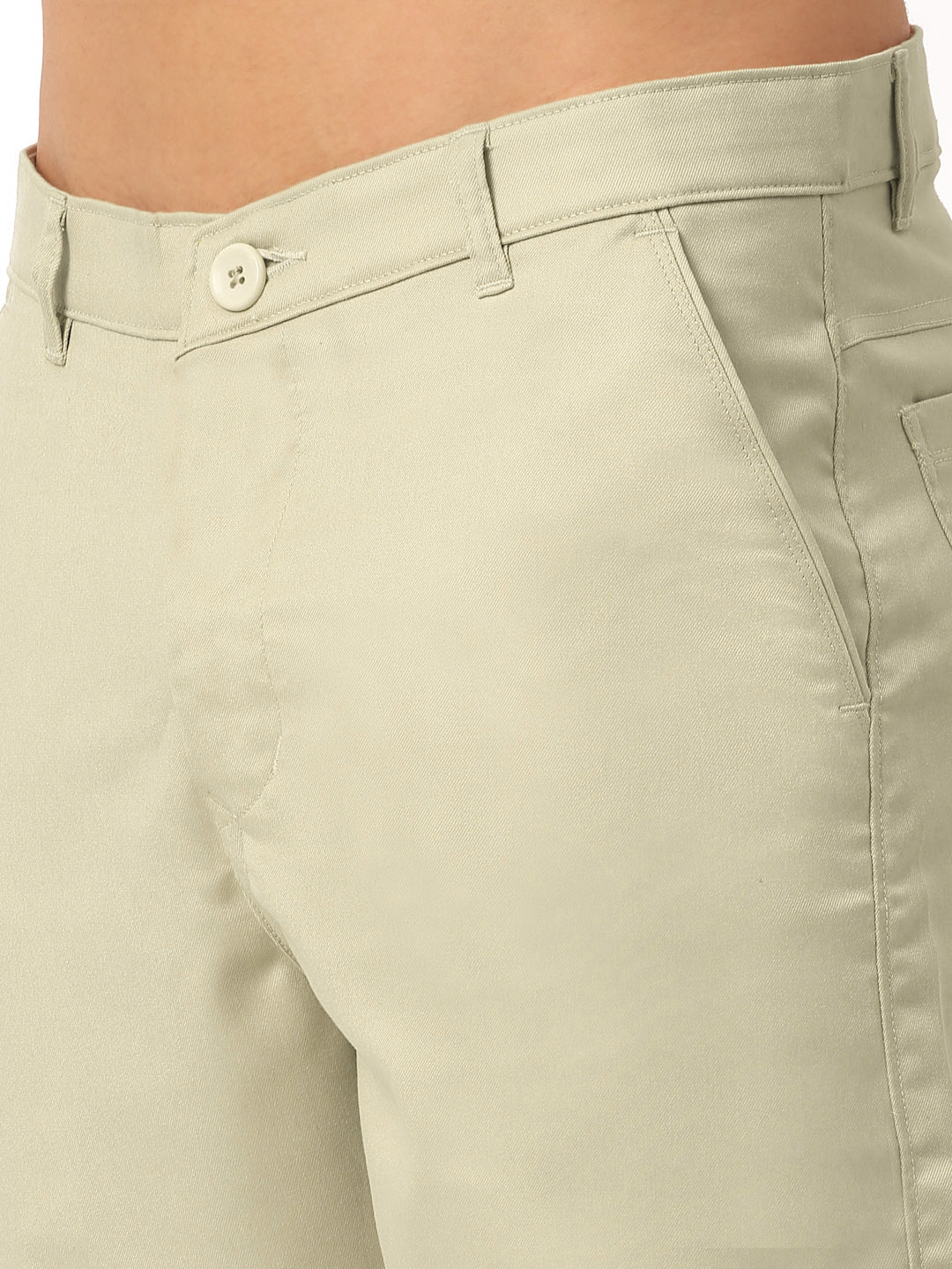 Indian Needle Men's Casual Cotton Solid Shorts ( SGP 153Cream )