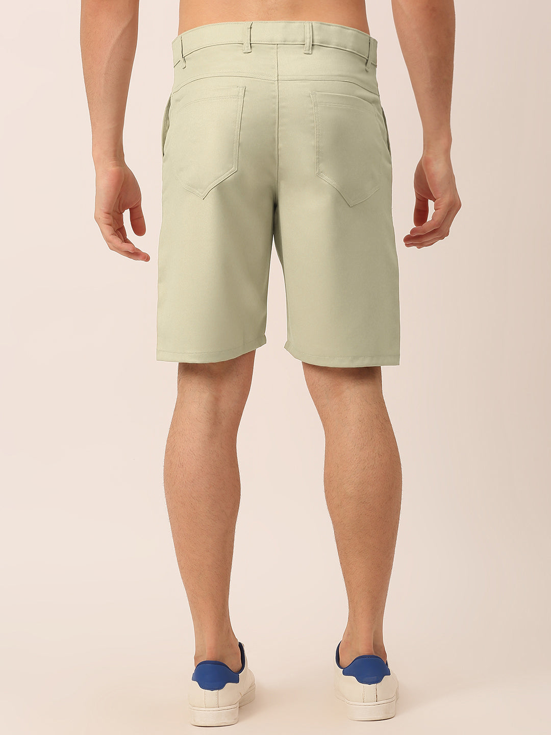 Indian Needle Men's Casual Cotton Solid Shorts ( SGP 153Cream )