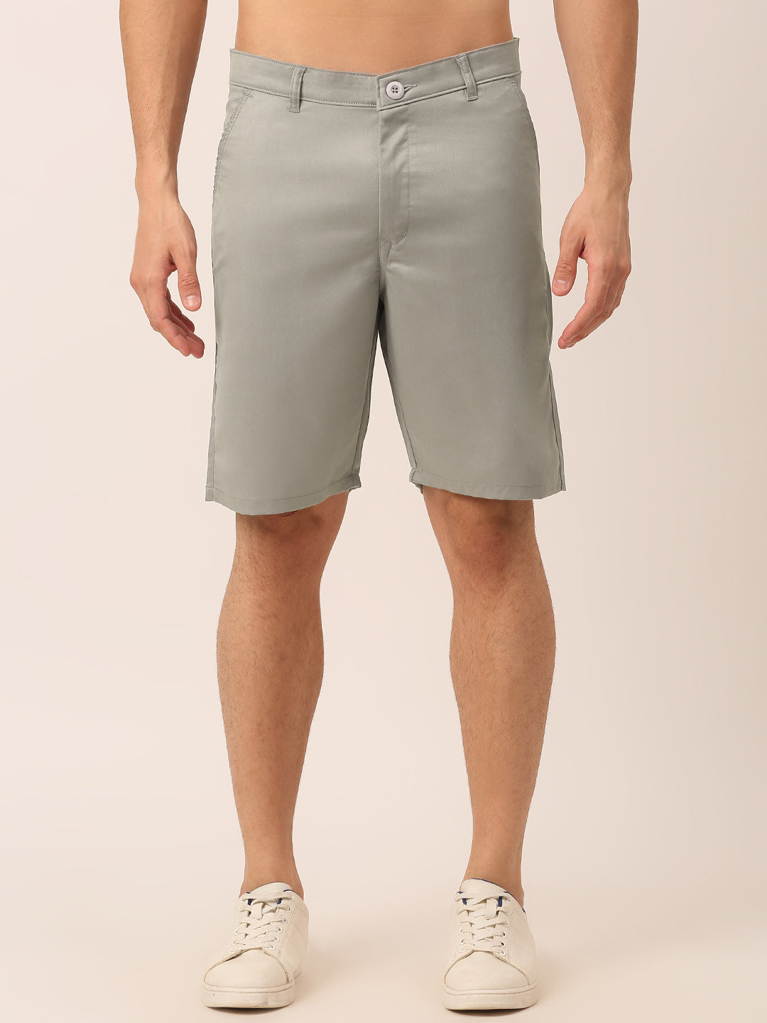 Indian Needle Men's Casual Cotton Solid Shorts ( SGP 153Light-Grey )