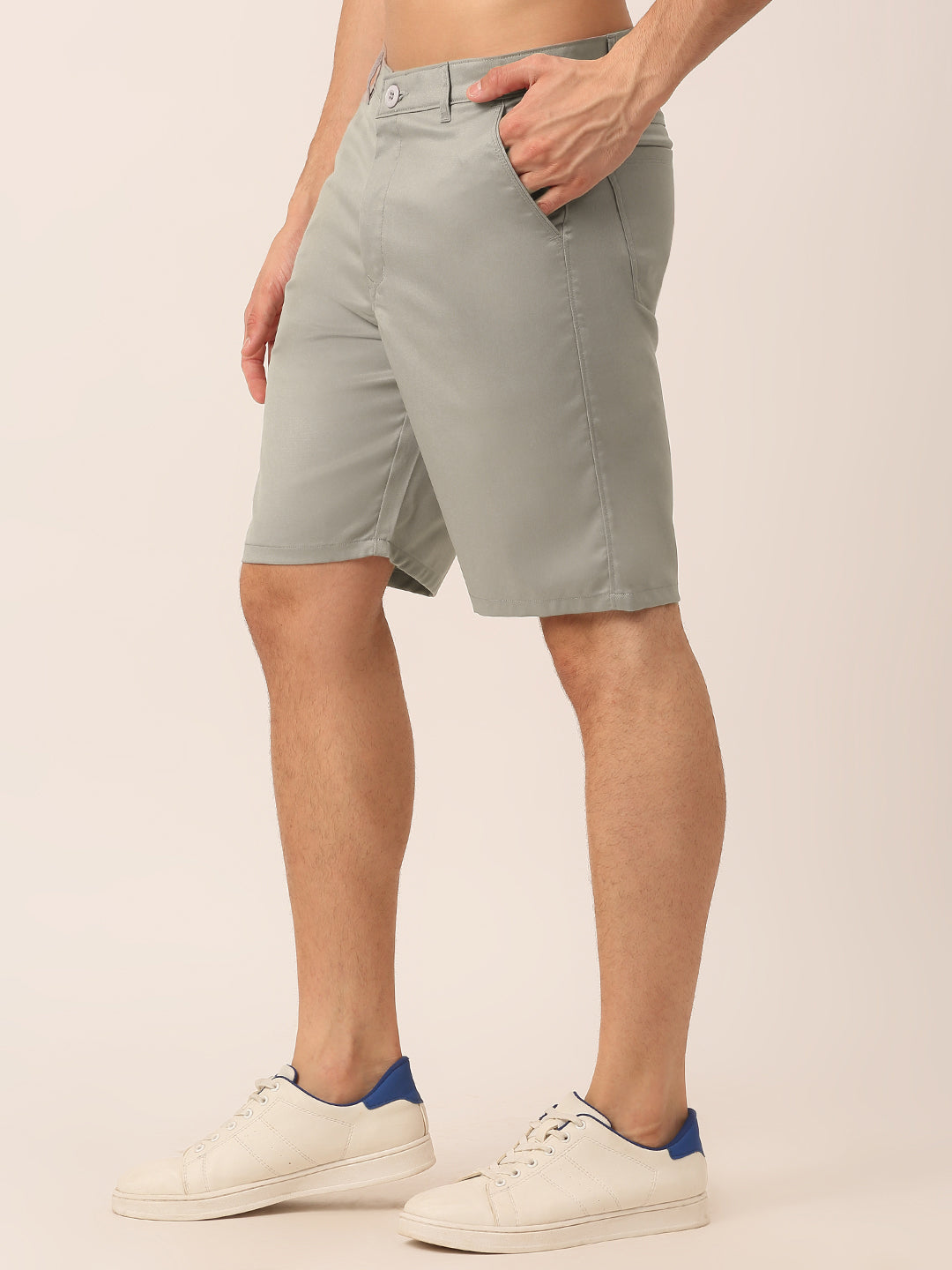 Indian Needle Men's Casual Cotton Solid Shorts ( SGP 153Light-Grey )