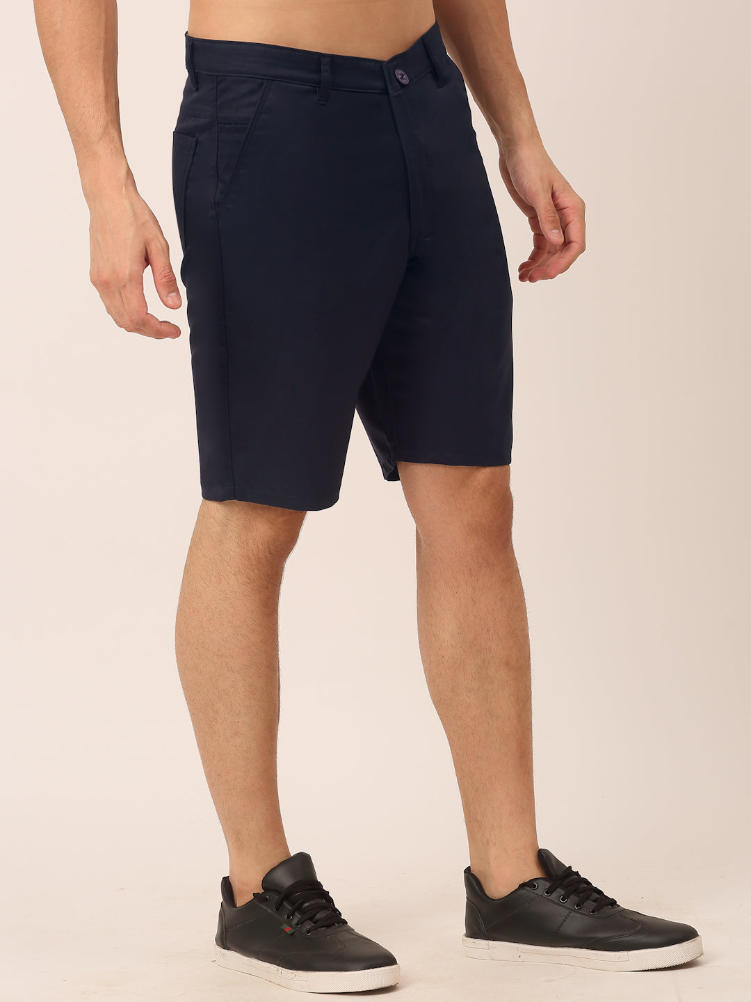 Indian Needle Men's Casual Cotton Solid Shorts ( SGP 153Navy )