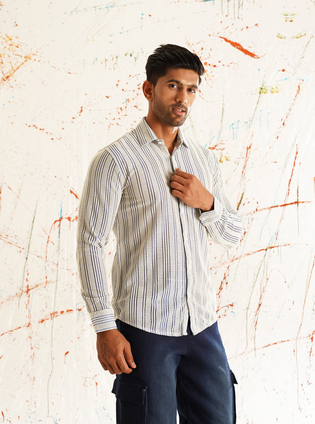 Woven Design Cotton Shirt for Men