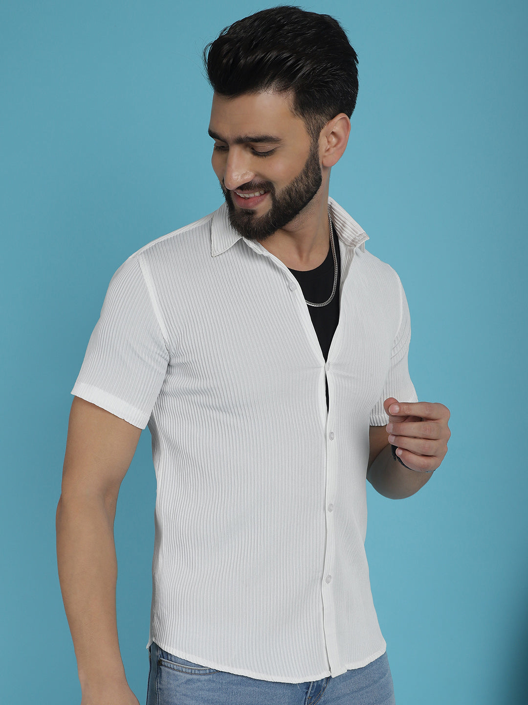 Striped Half Sleeve Casual Shirt for Men's