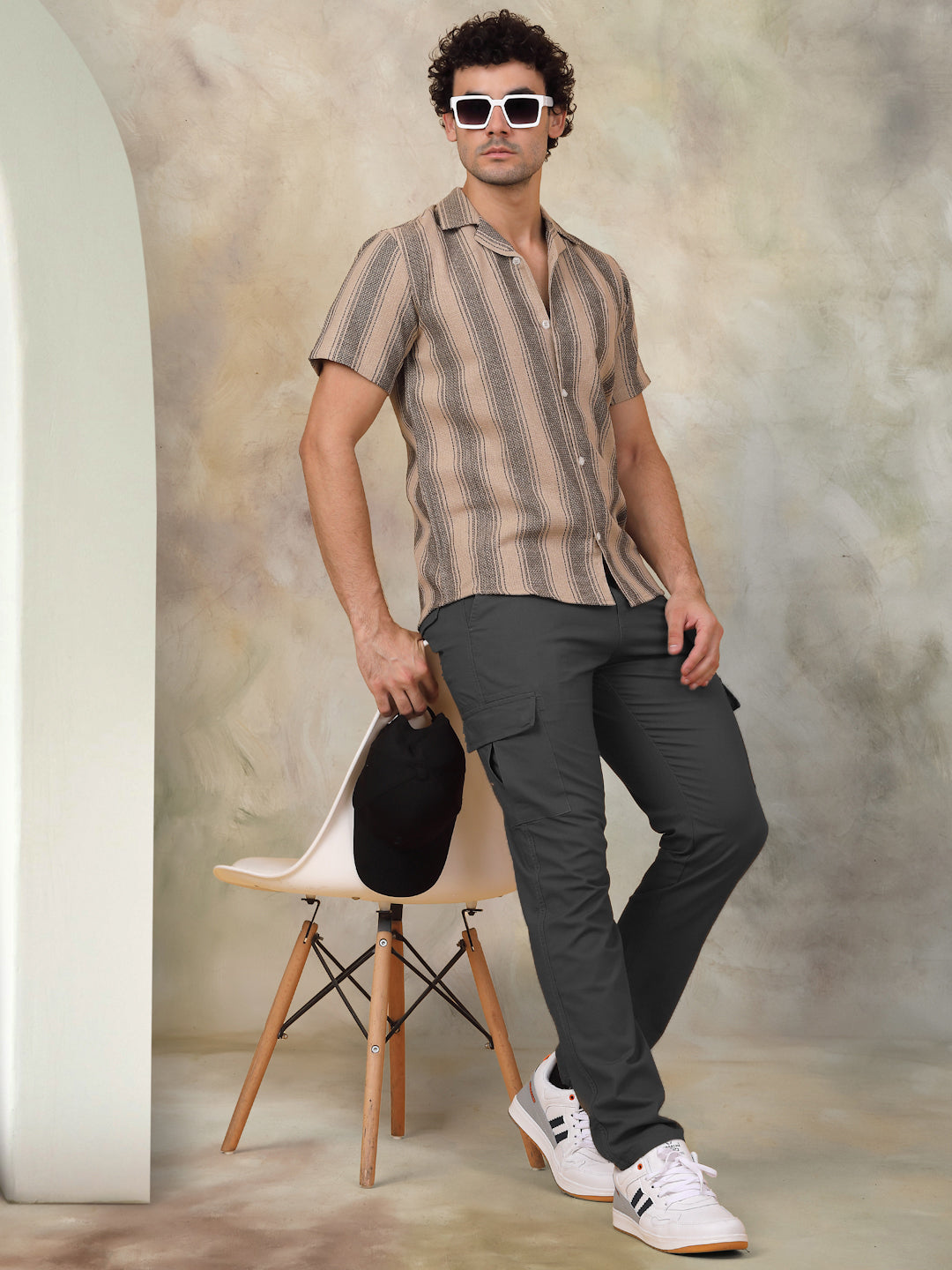 Striped Half Sleeve Cotton Shirt for Men