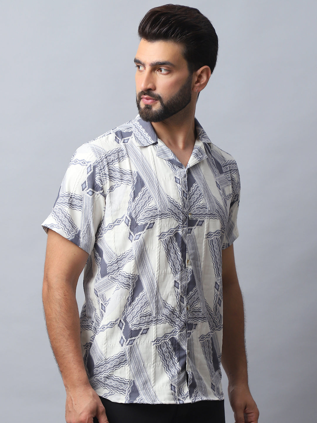 Abstract Printed Casual Shirt for Men