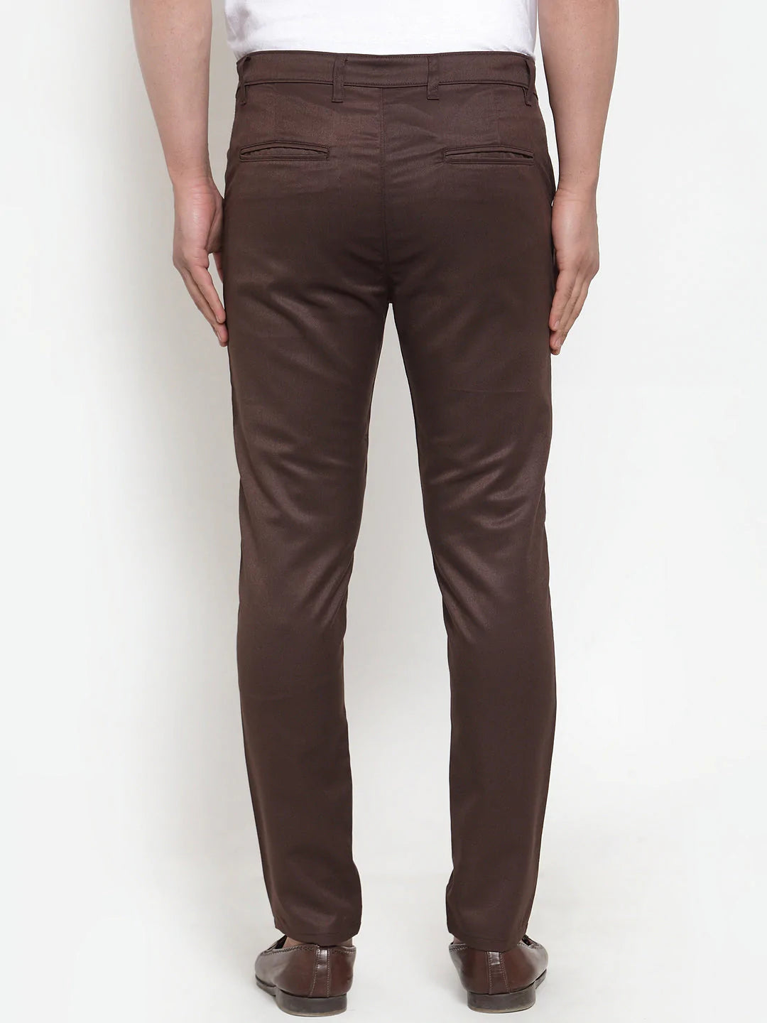 Jainish Men's Brown Solid Formal Trousers ( FGP 253Coffee )