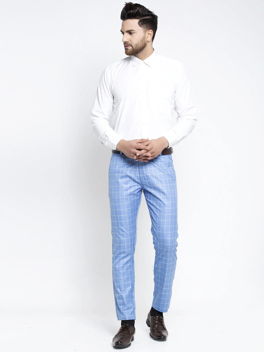 Jainish Men's Blue Formal Trousers ( FGP 260Light-Blue )