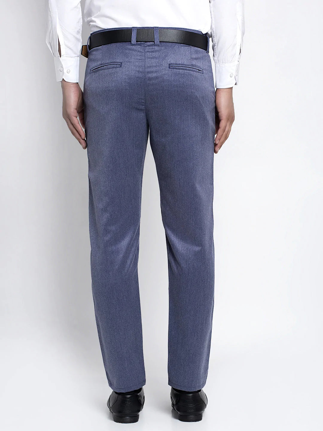 Jainish Men's Blue Cotton Solid Formal Trousers ( FGP 265Navy )