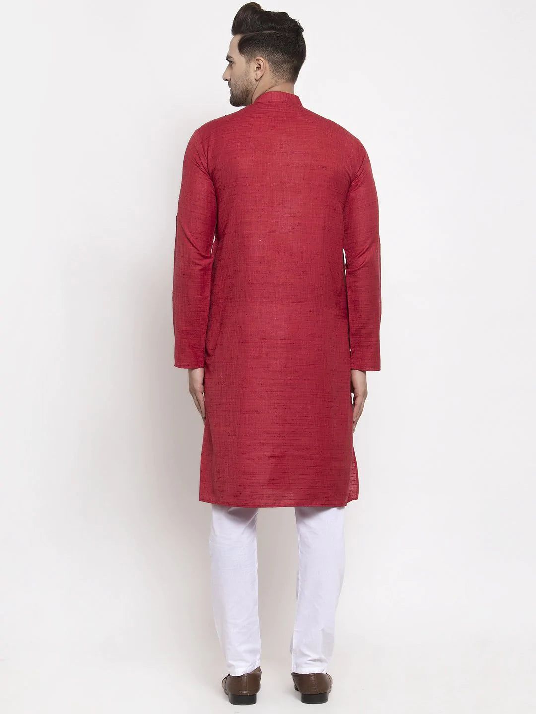 Jompers Men Maroon Self Design Kurta Only ( KO 625 Maroon )
