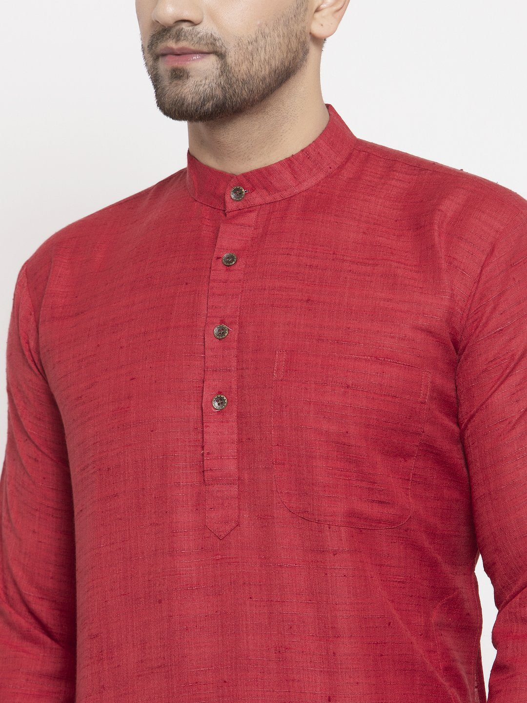 Jompers Men Maroon Self Design Kurta Only ( KO 625 Maroon )