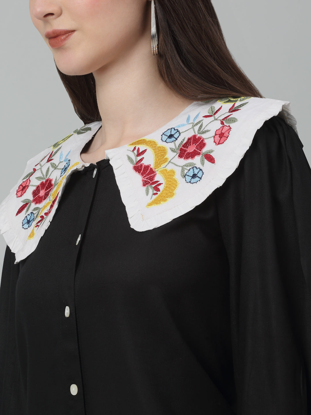 Women's Floral Embroidered A-line Dress