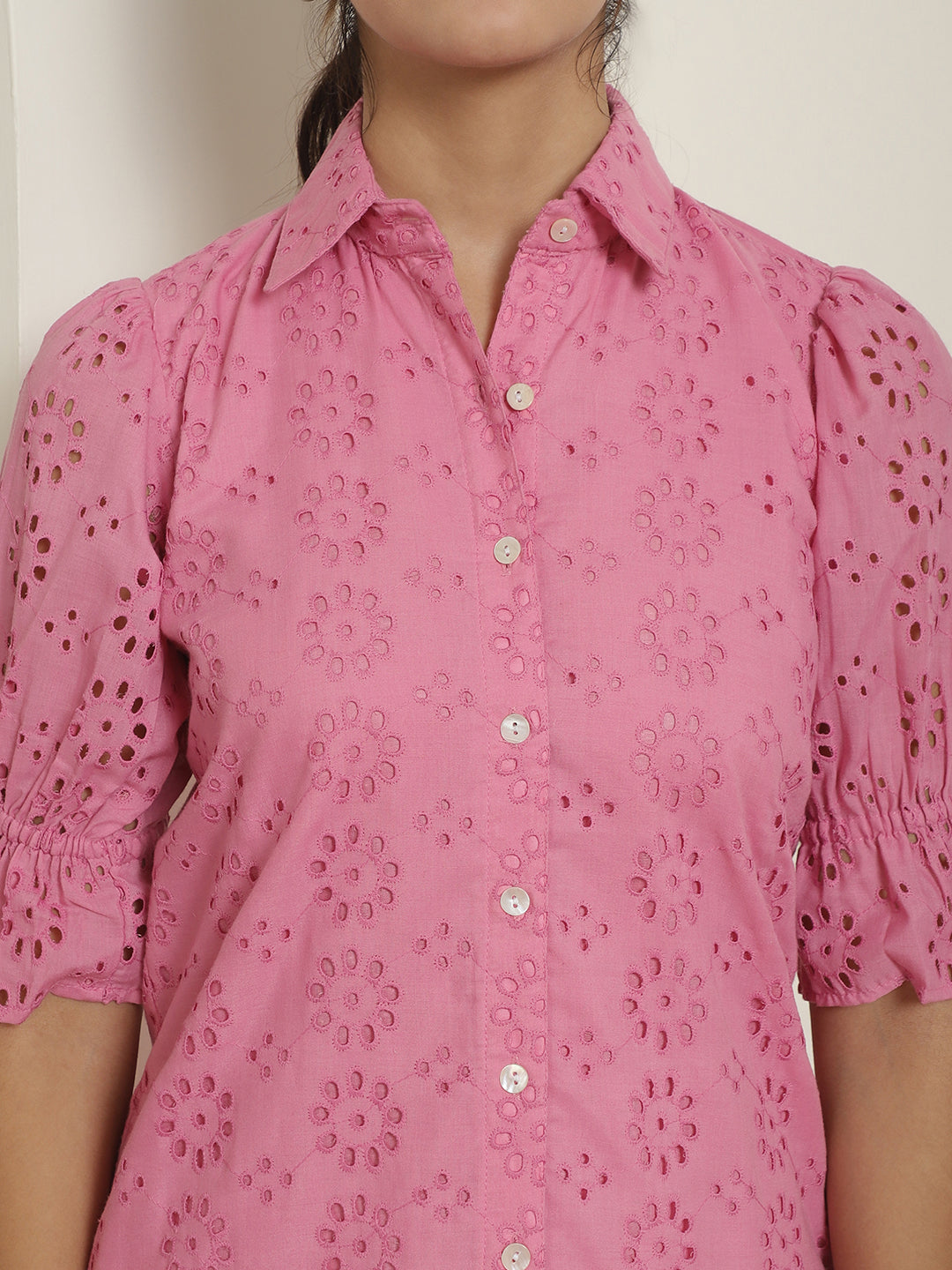 Embroidered Cotton Dress for Women ( JND 2021Pink )