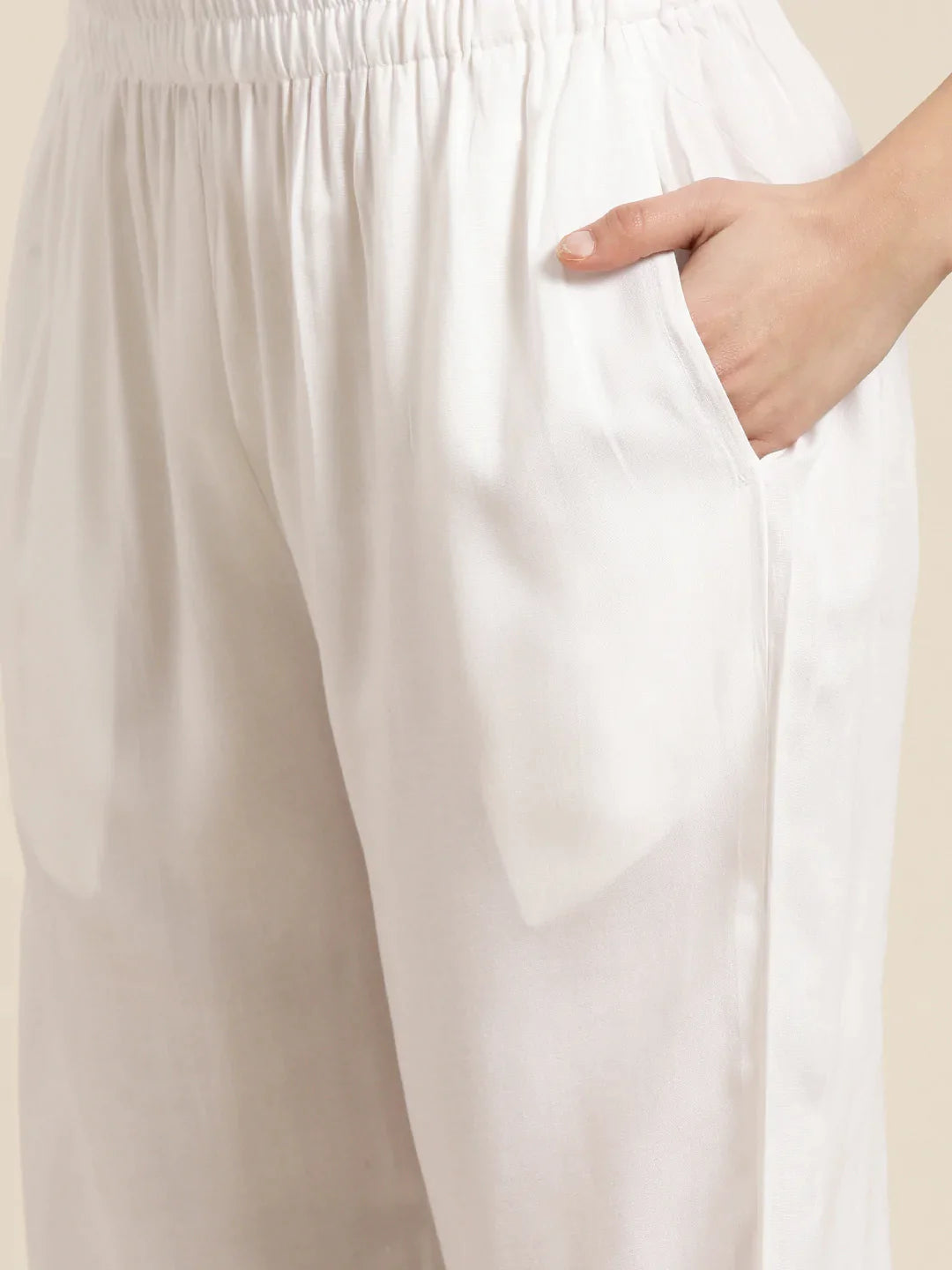 Women Yoke Design Jacquard Kurta with Palazzos & Dupatta ( JOKPL D20F 1483 Off-White )