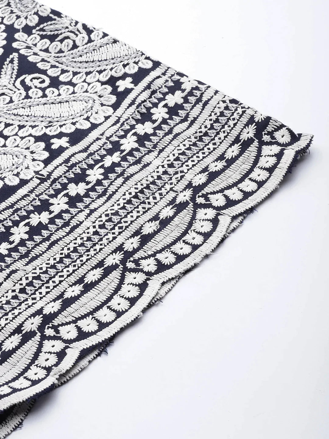 Women Ethnic Motifs Embroidered Sequinned Kurta With Palazzos & With Dupatta ( JOKPL D42W 1478 Navy )